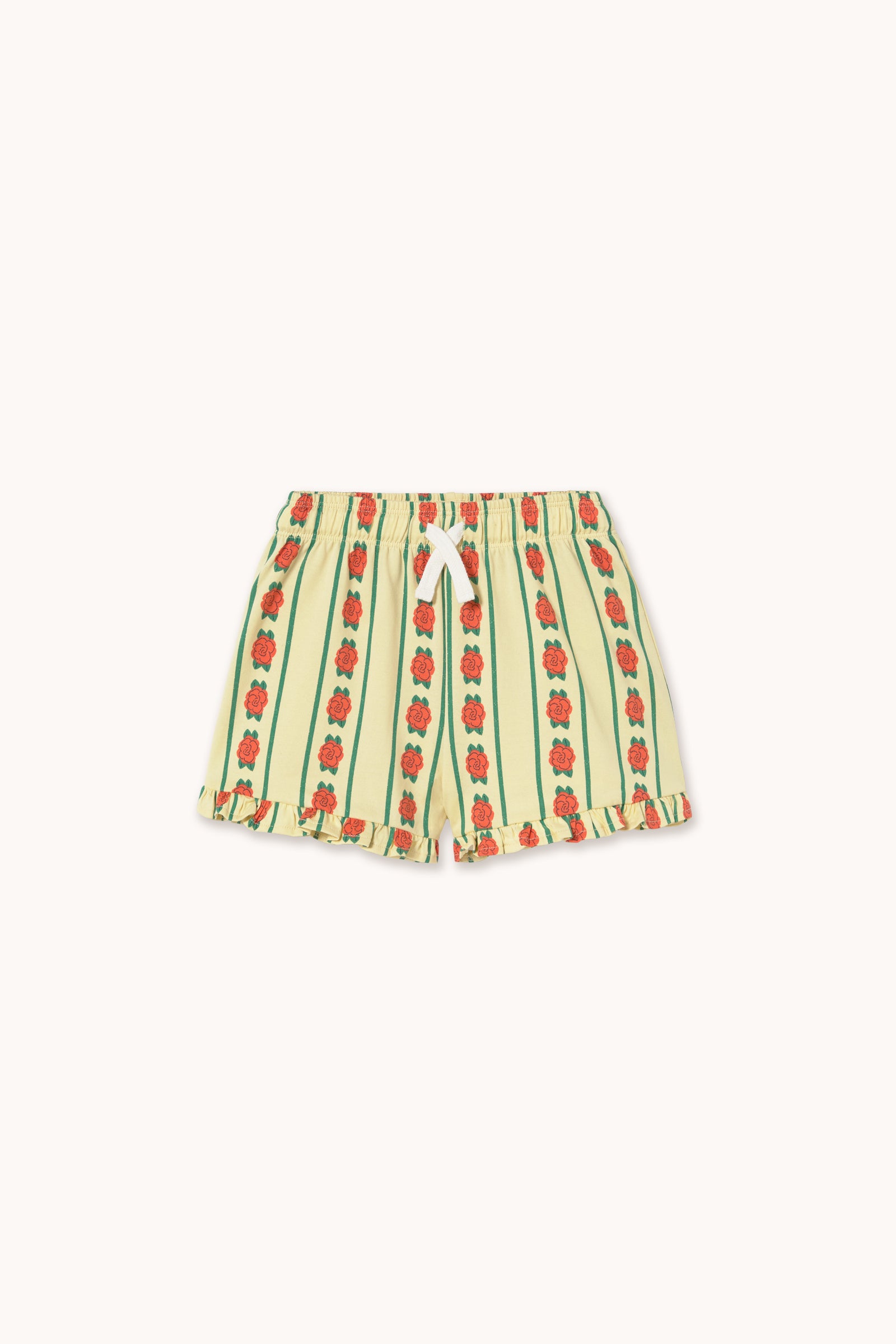 ROSE PATTERN SHORTS dusty yellow
