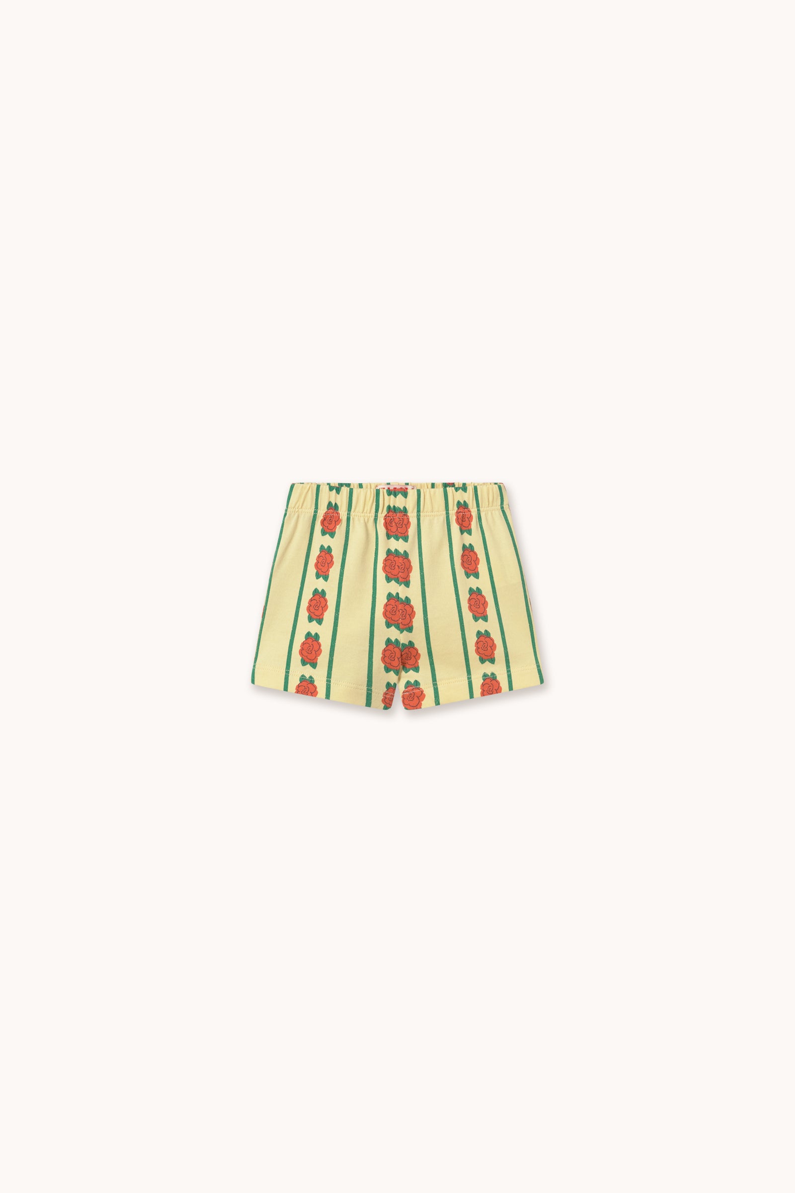 ROSE PATTERN KNITTED BABY SHORT dusty yellow