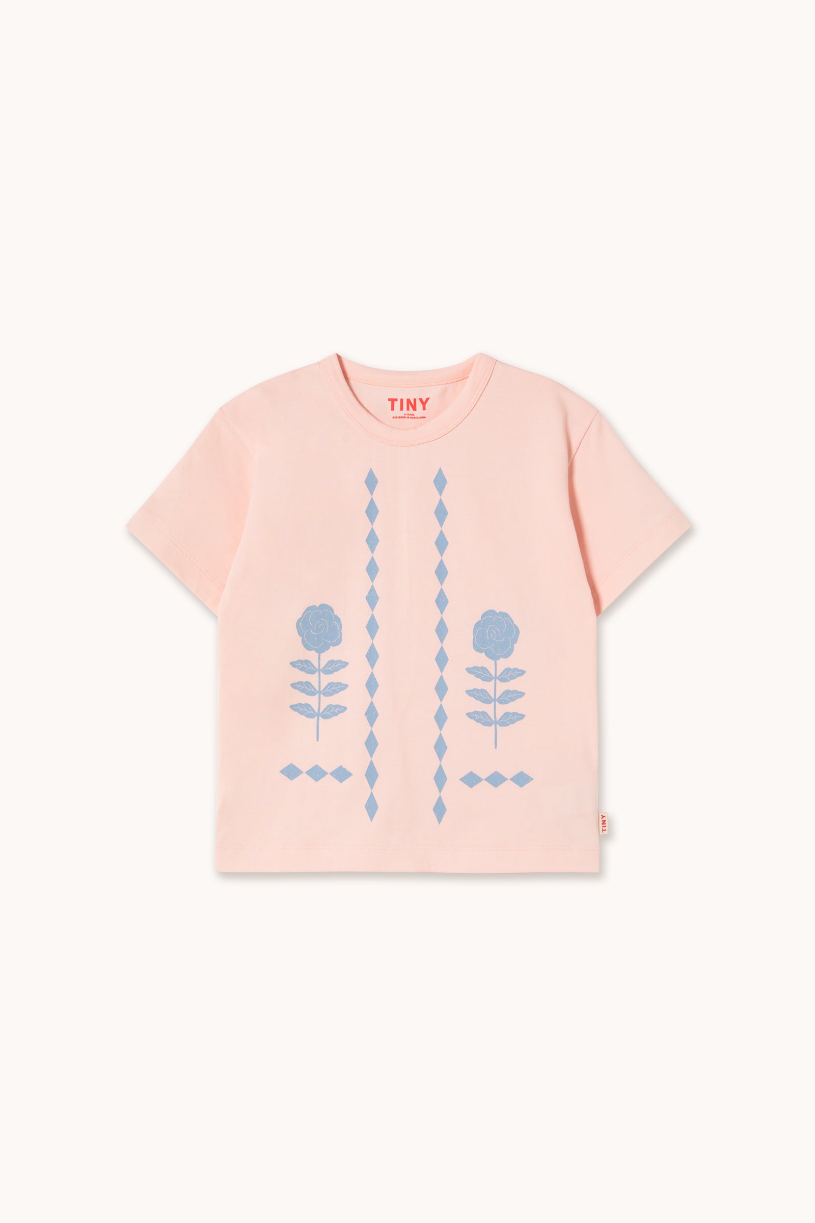 FLOWER PATTERN GRAPHIC TEE pastel pink