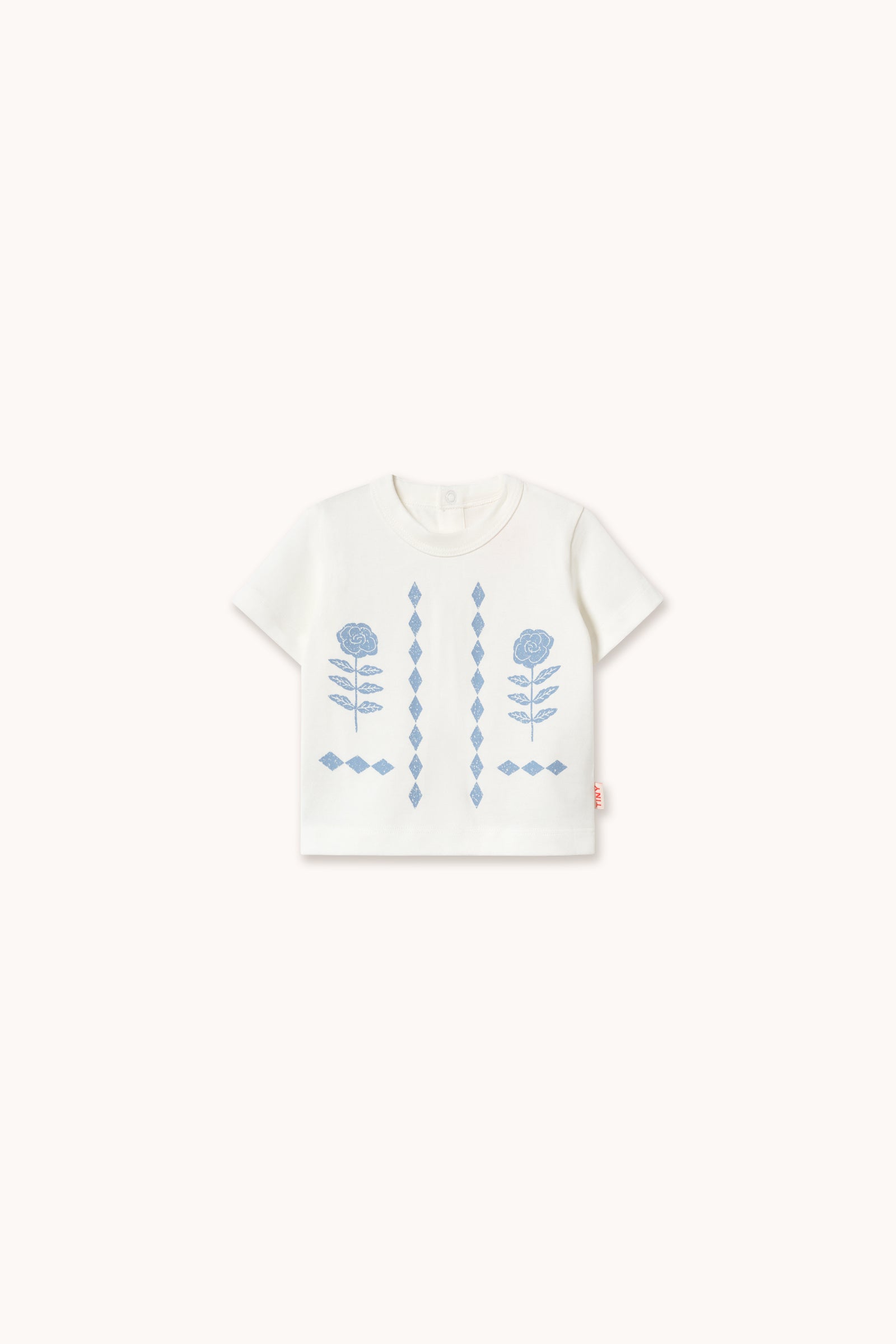 FLOWER PATTERN GRAPHIC BABY TEE off-white
