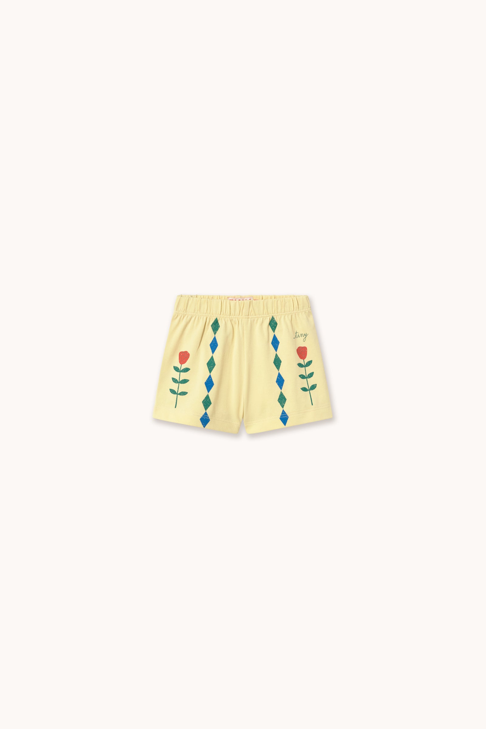 DIAMONDS GRAPHIC BABY SHORT dusty yellow