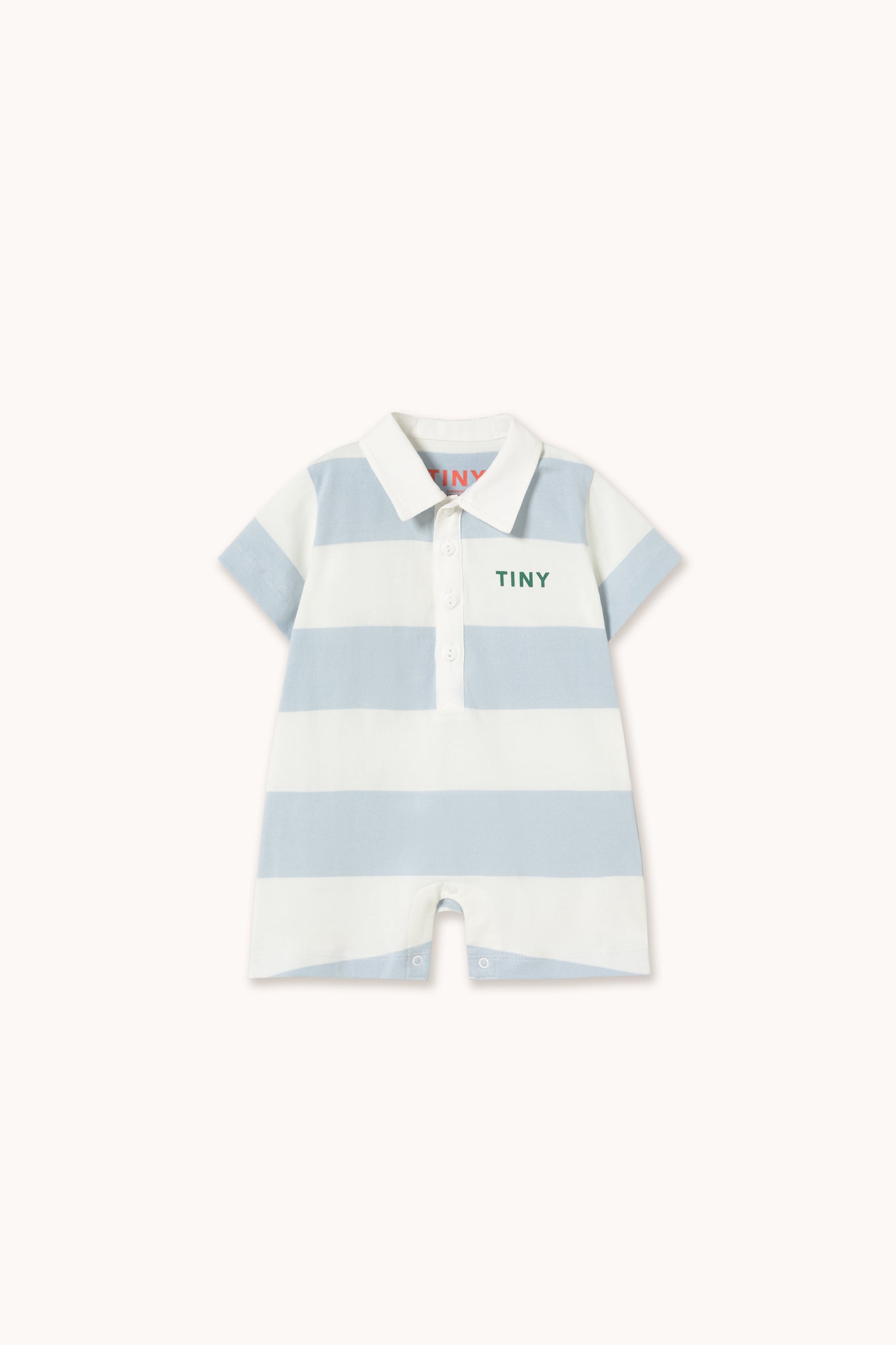 STRIPES KNIT POLO ONE-PIECE washed blue