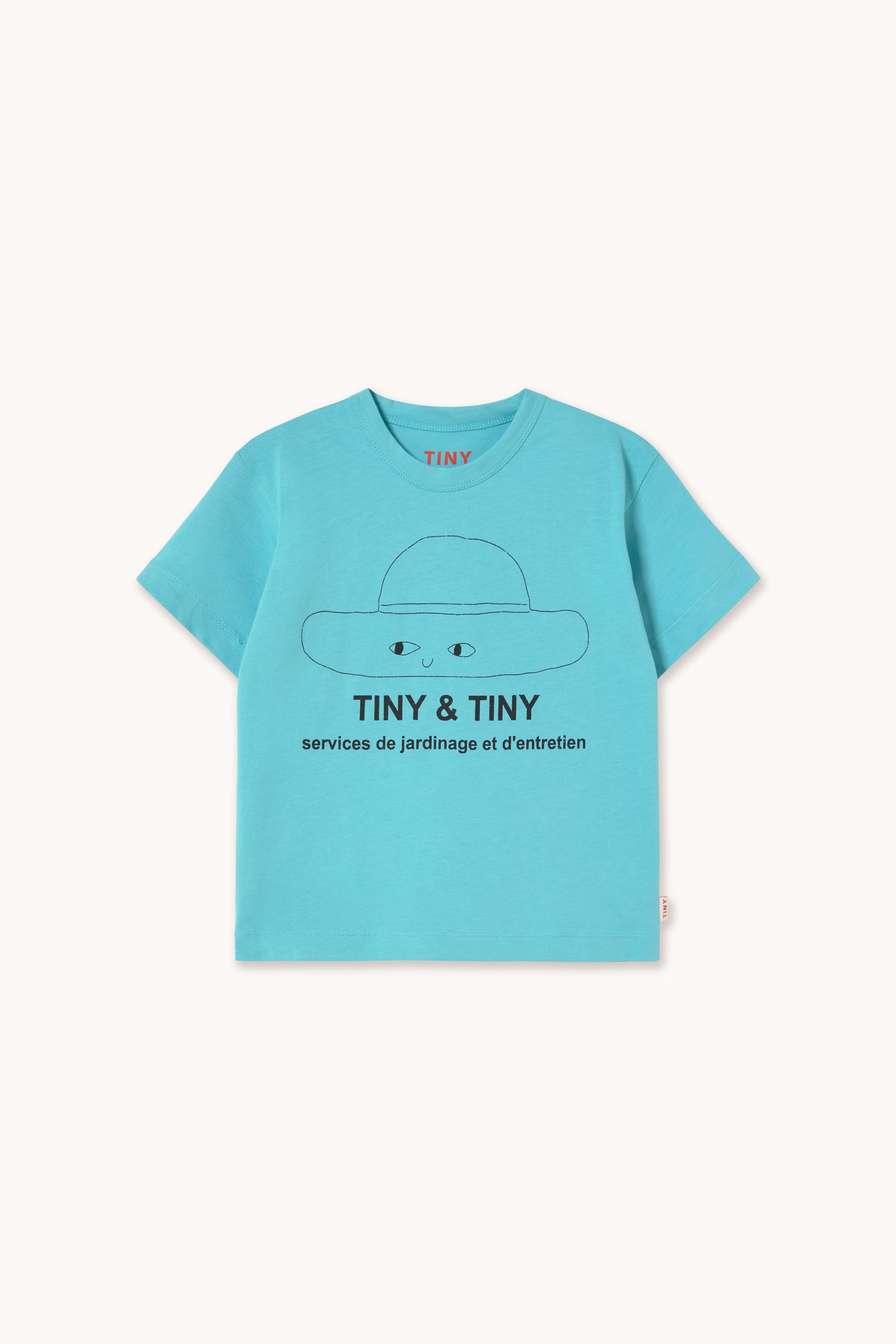 TINY HAT CYAN GRAPHIC TEE light cyan