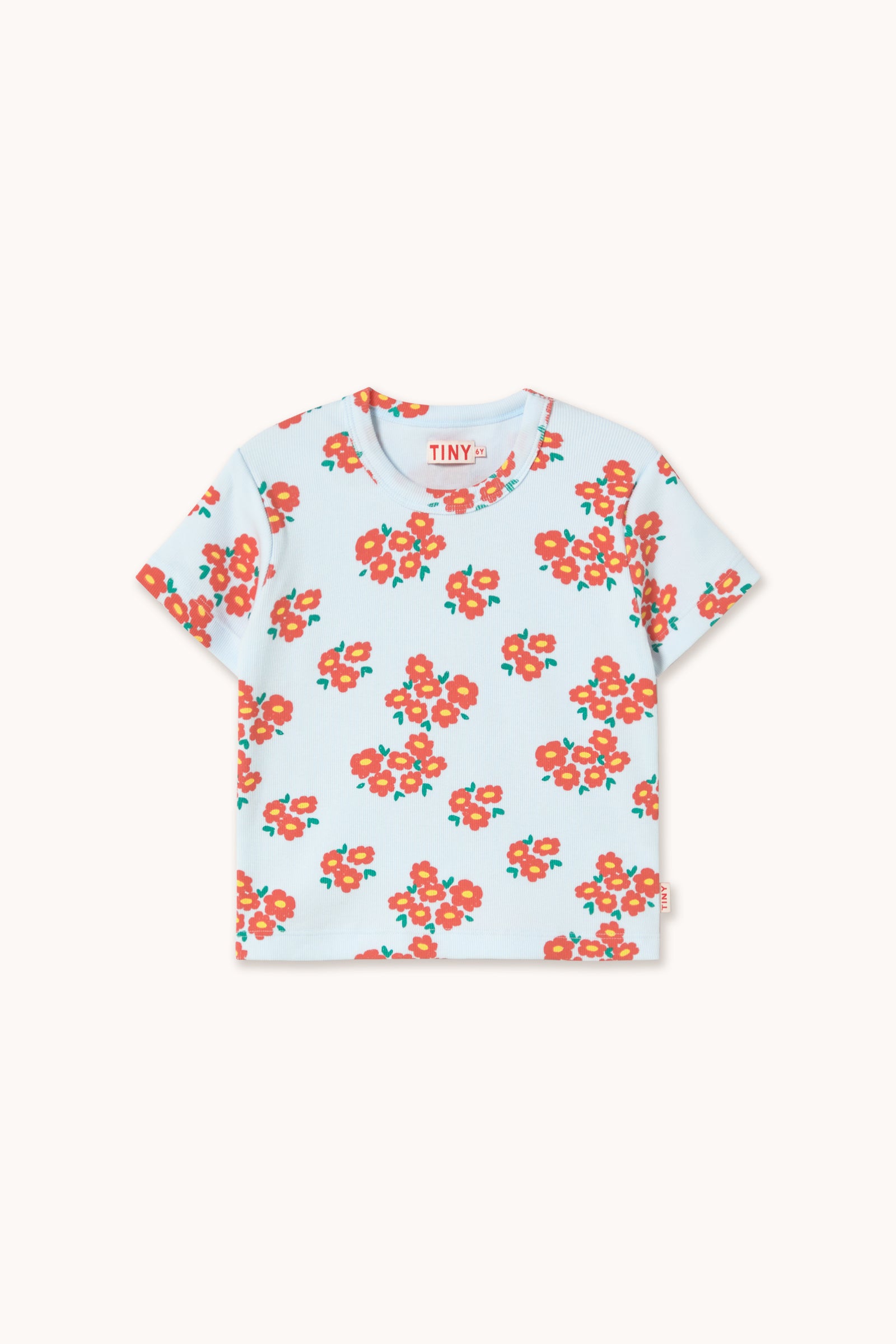 BLOSSOMS RIB TEE ice blue