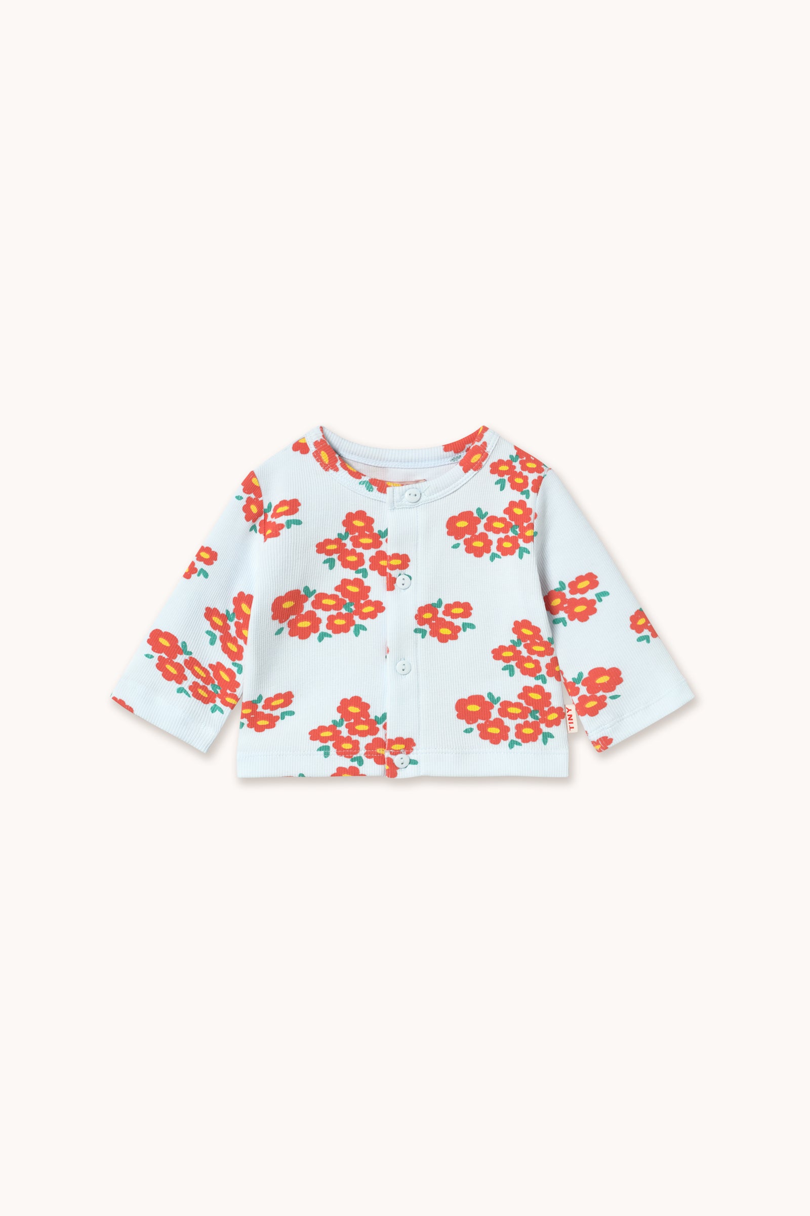 BLOSSOMS RIB BABY JACKET ice blue