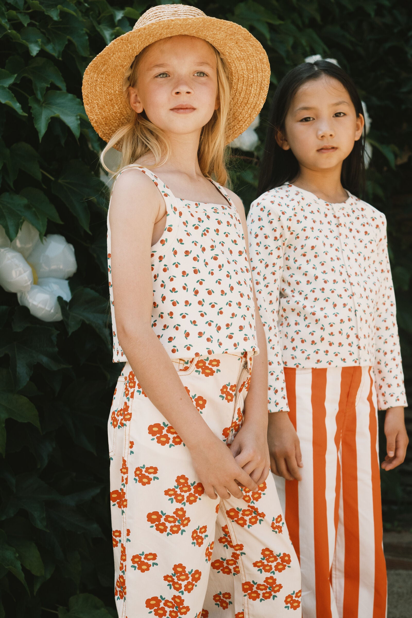TINY ROSES RIB TOP off-white