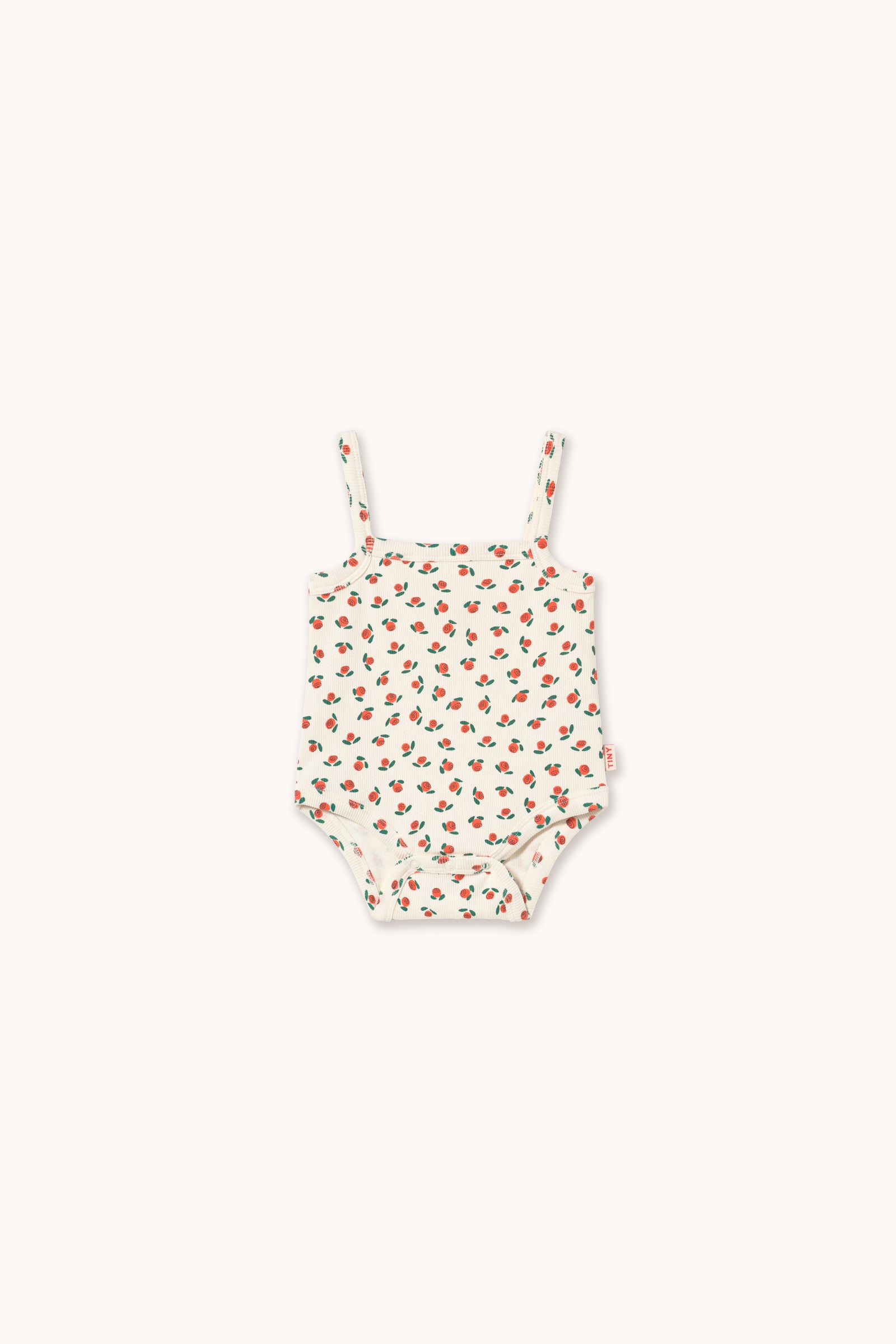 TINY ROSES RIB SLEEVELESS BODY off-white