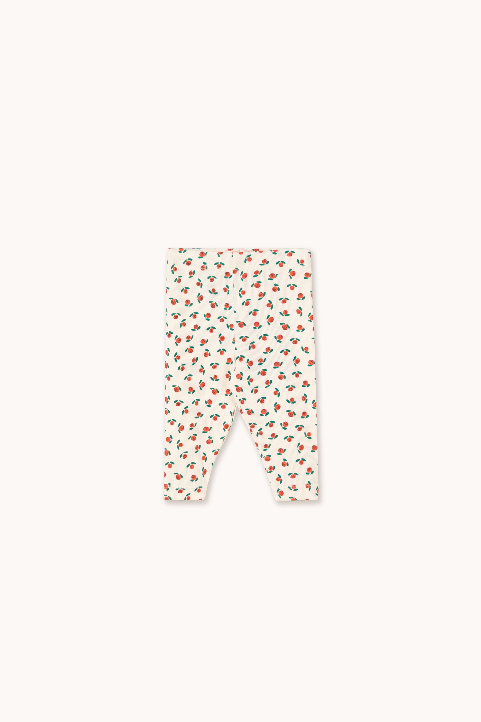 TINY ROSES RIB BABY PANT off-white