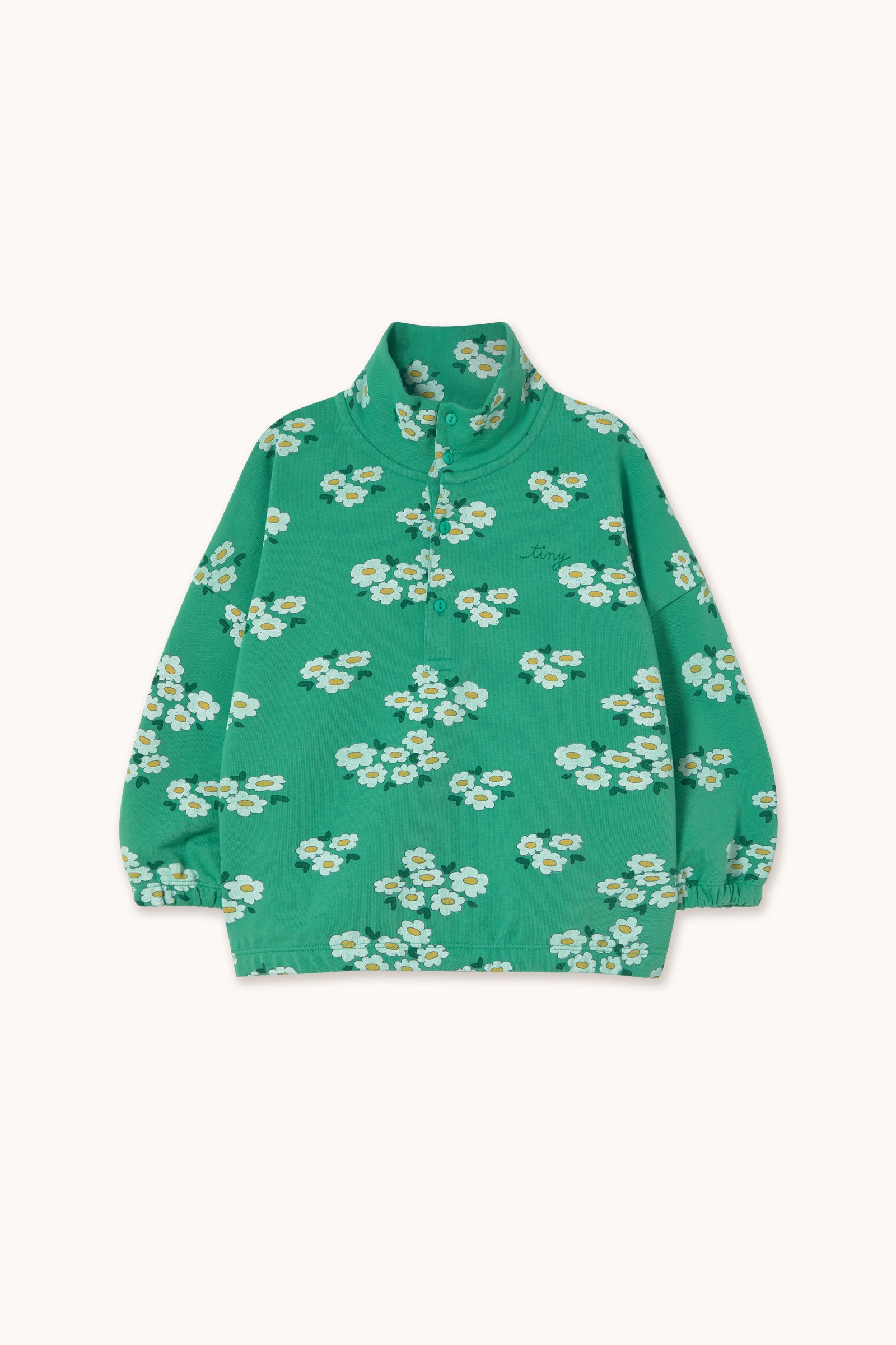 BLOSSOMS MOCKNECK SWEATSHIRT emerald