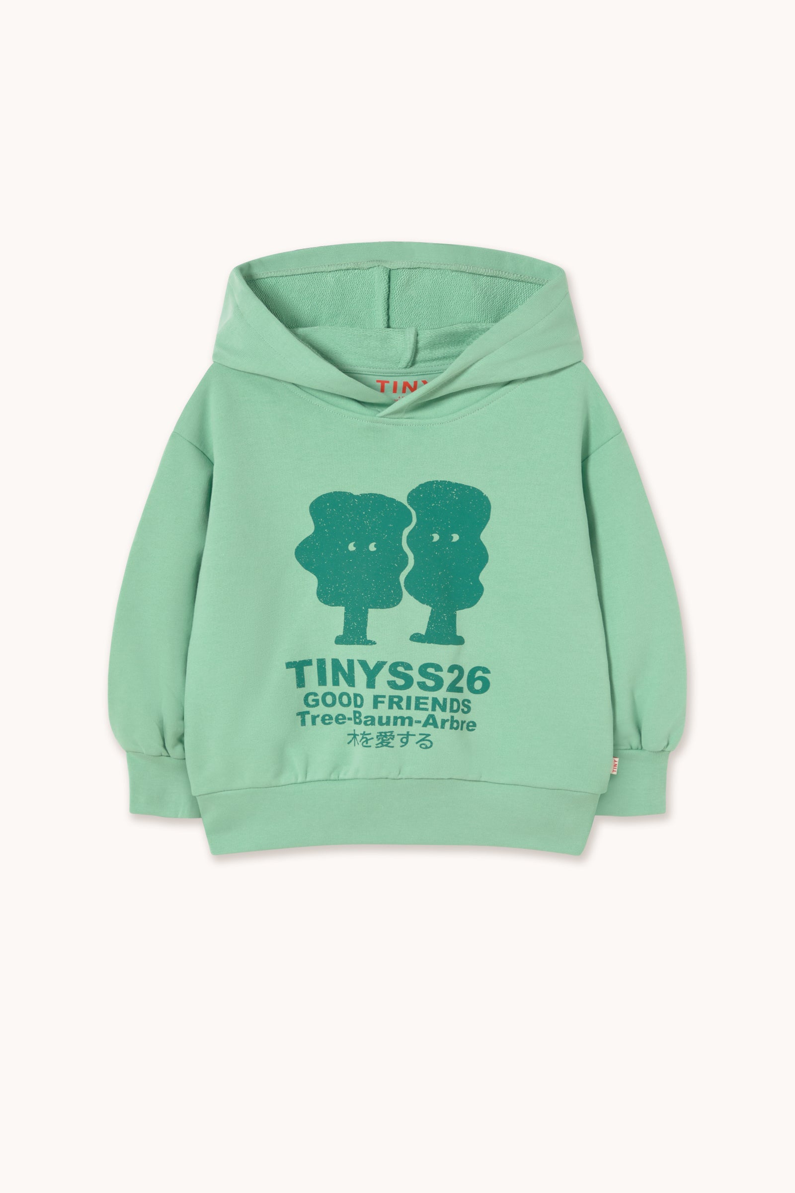 TREES GRAPHIC HOODIE washed emerald