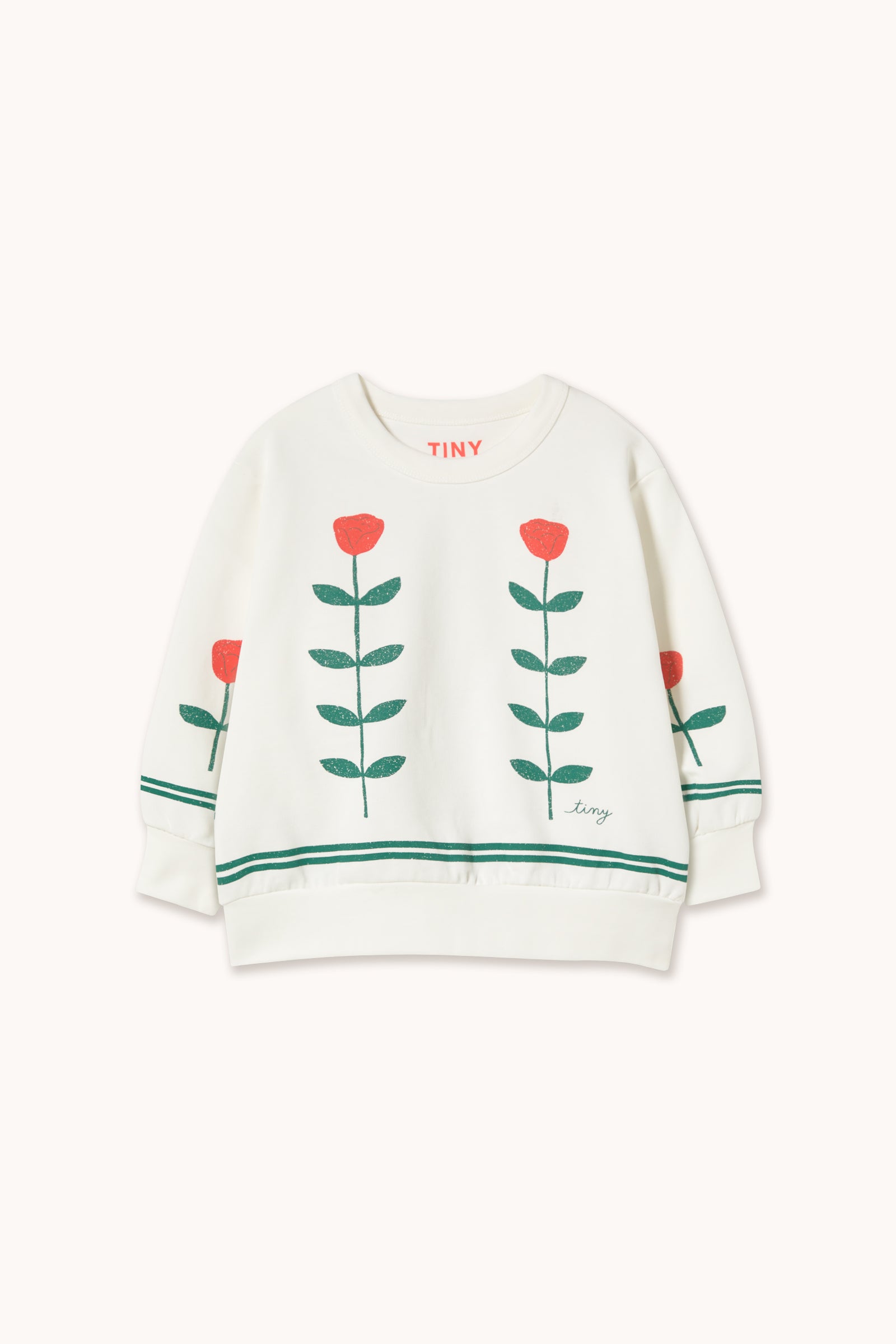 RED ROSES GRAPHIC SWEATSHIRT off-white
