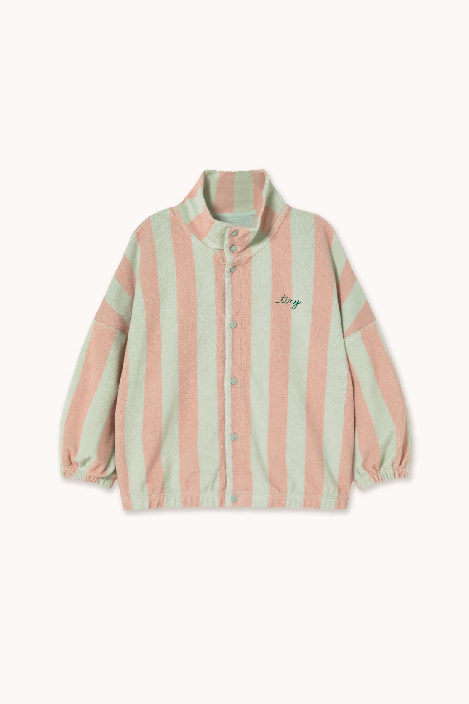 STRIPES TOWEL MOCKNECK SWEATSHIRT wild rose