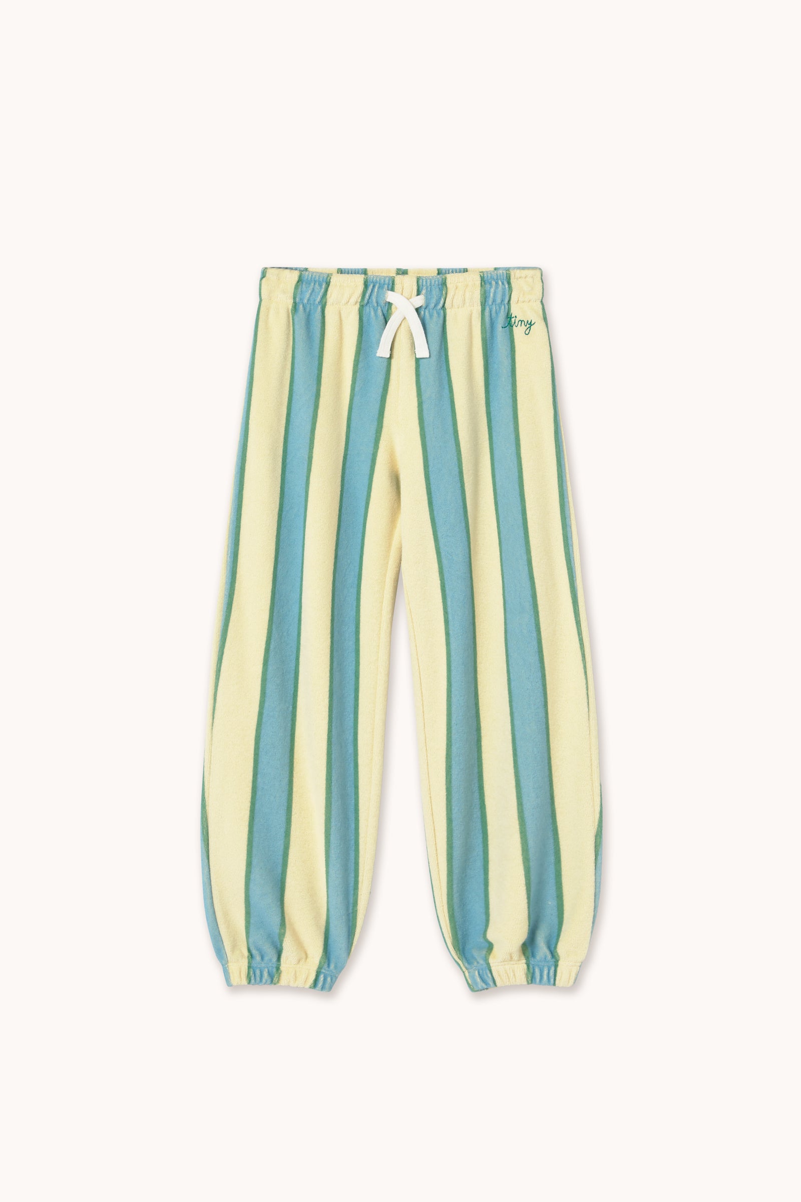 RETRO STRIPES TOWEL SWEATPANTS dusty yellow