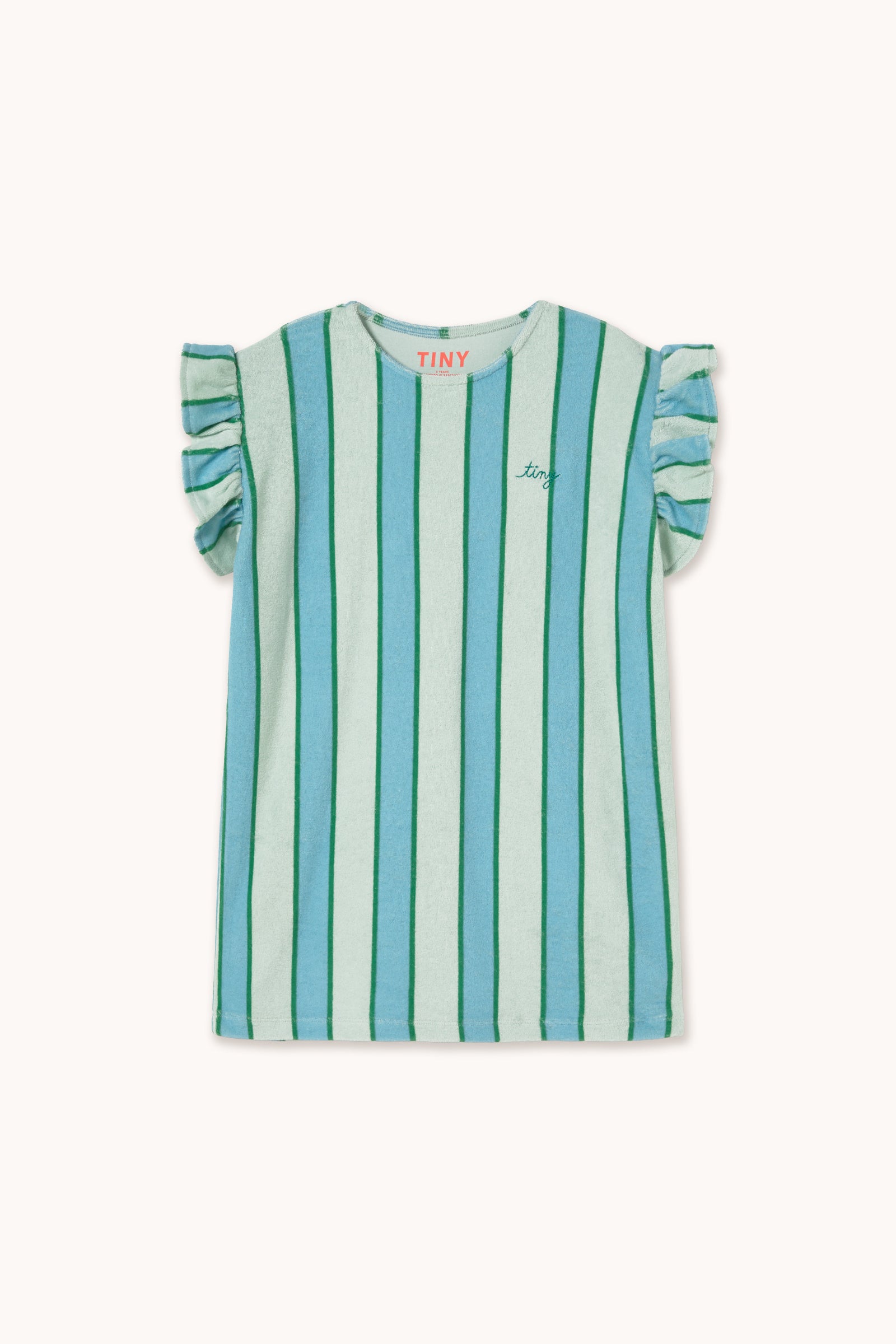 RETRO STRIPES BLUE TOWEL DRESS pale mint
