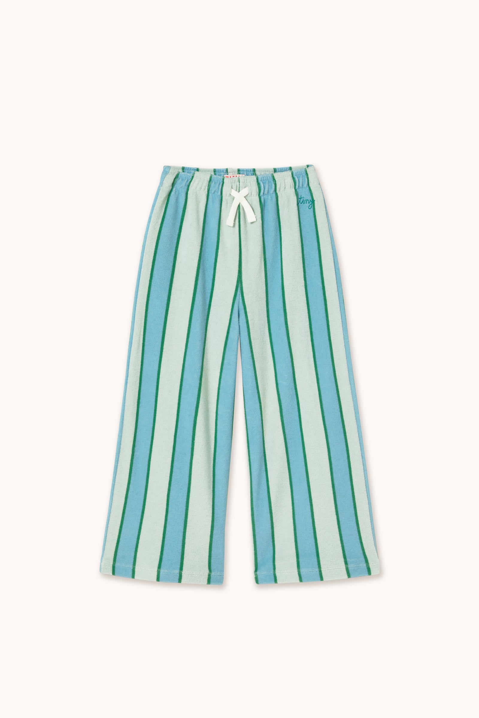 RETRO STRIPES BLUE TOWEL PANT pale mint