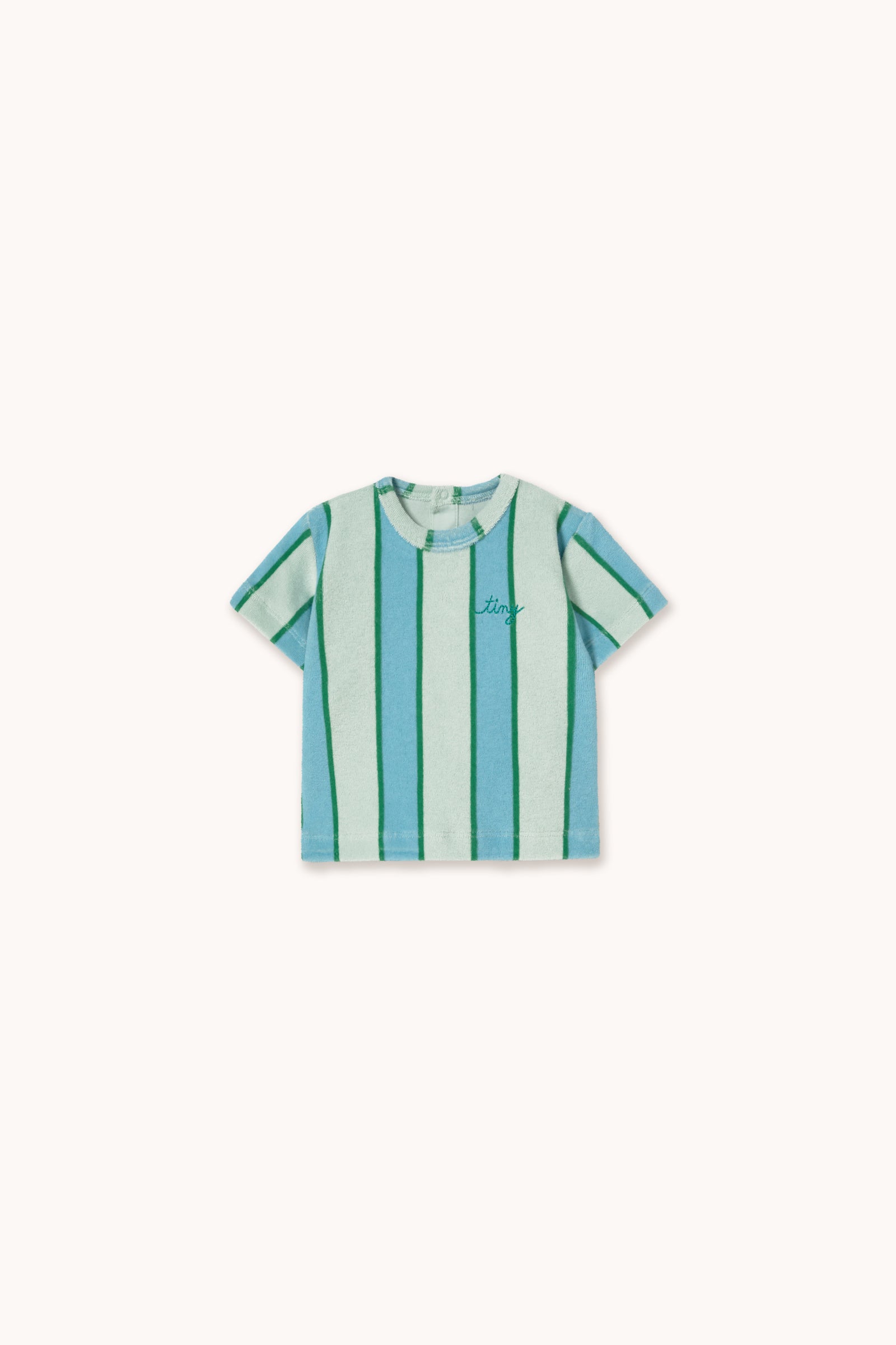 RETRO STRIPES BLUE TOWEL BABY TEE pale mint