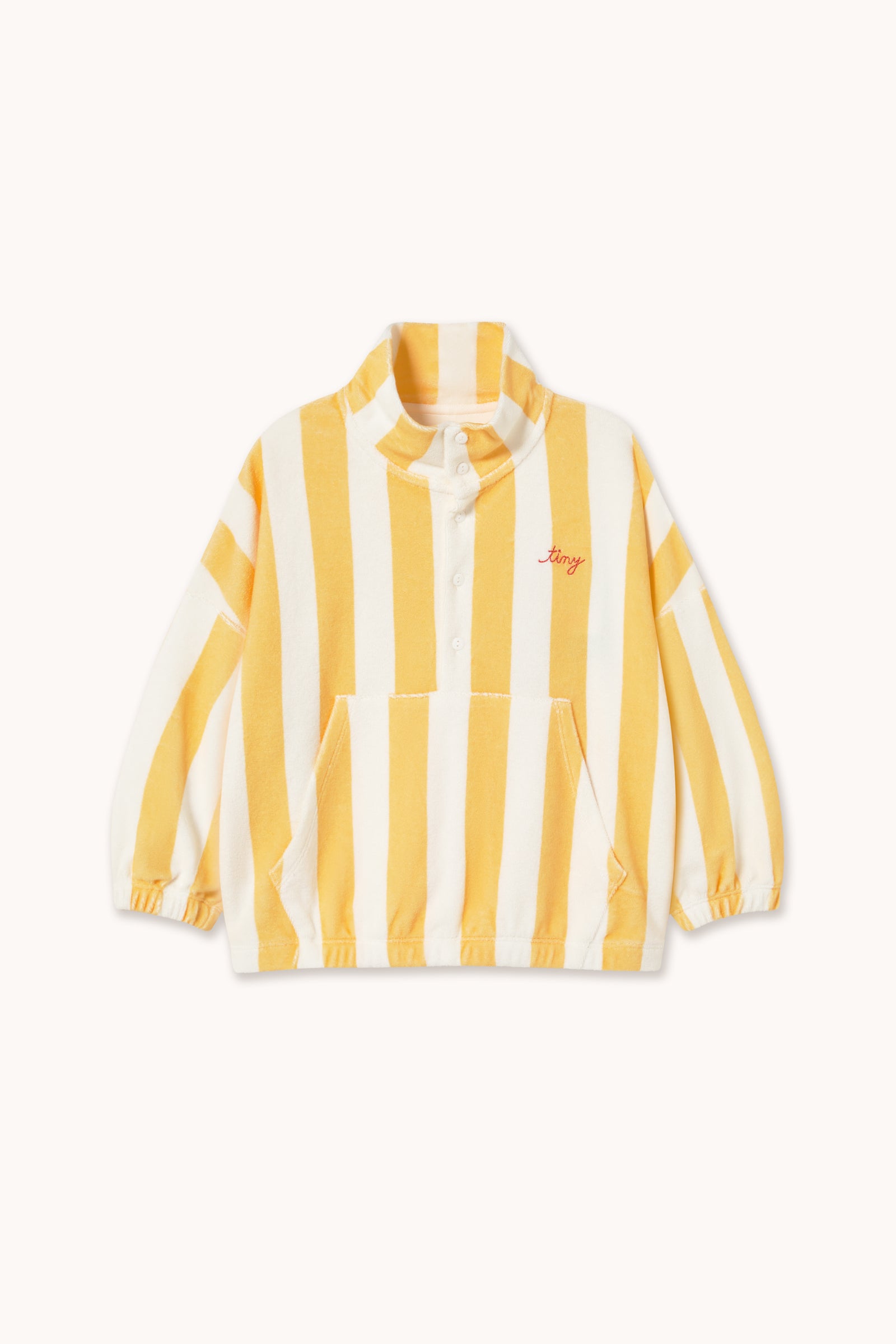 YELLOW STRIPES TOWEL MOCKNECK SWEATSHIRT soft yellow
