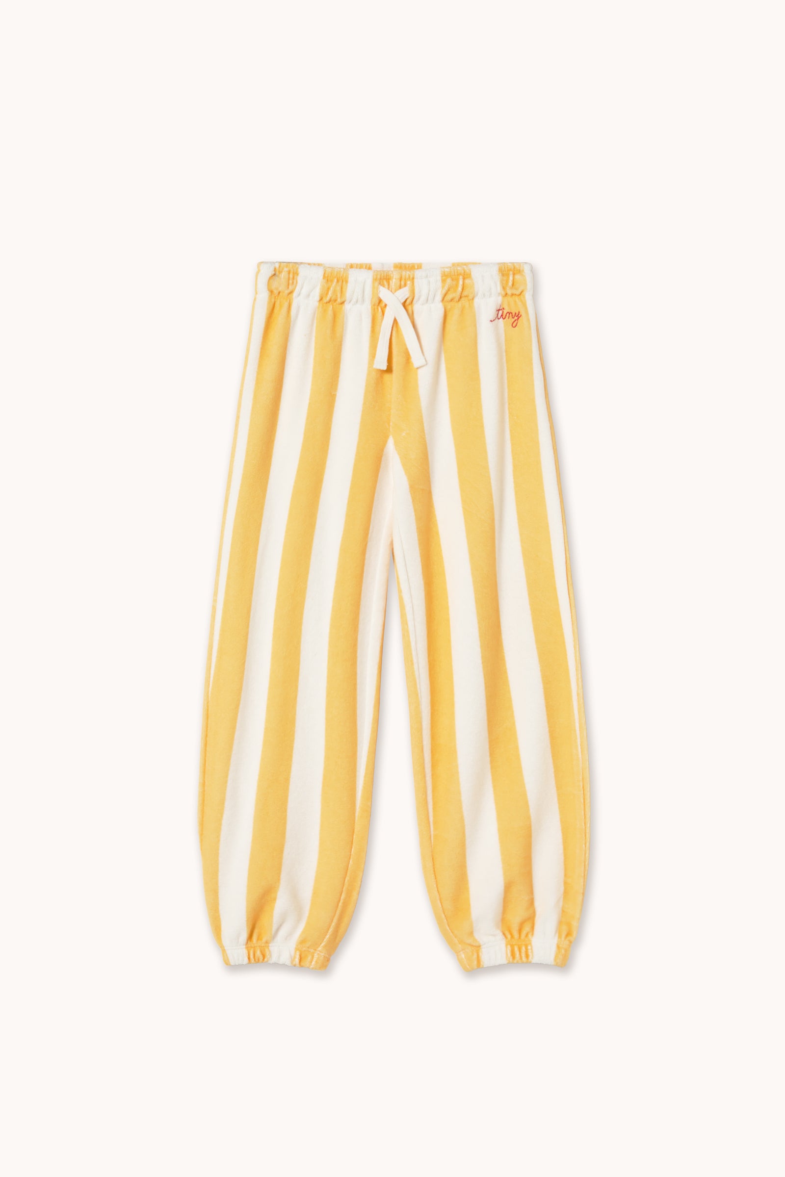 YELLOW STRIPES TOWEL SWEATPANT soft yellow