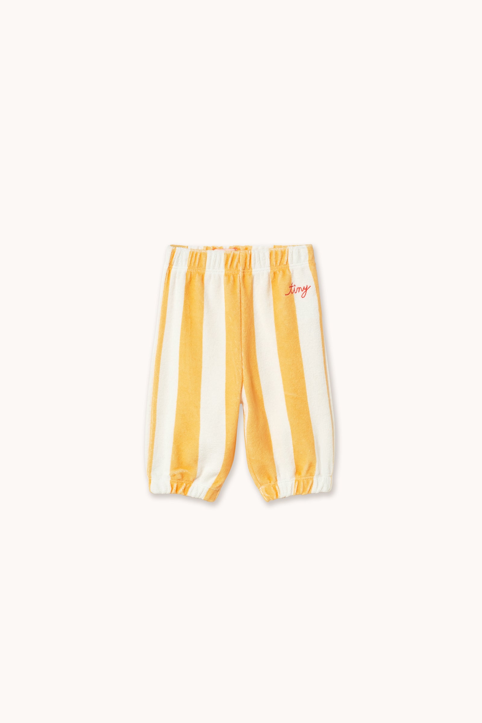 YELLOW STRIPES TOWEL BABY SWEATPANT soft yellow