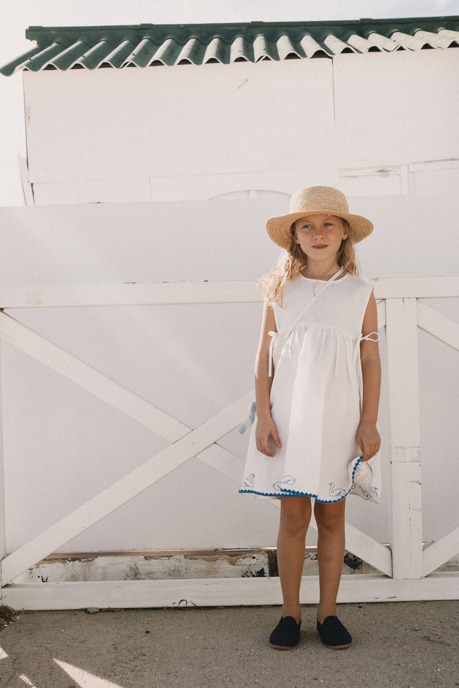 SWANS BOWS DRESS off-white