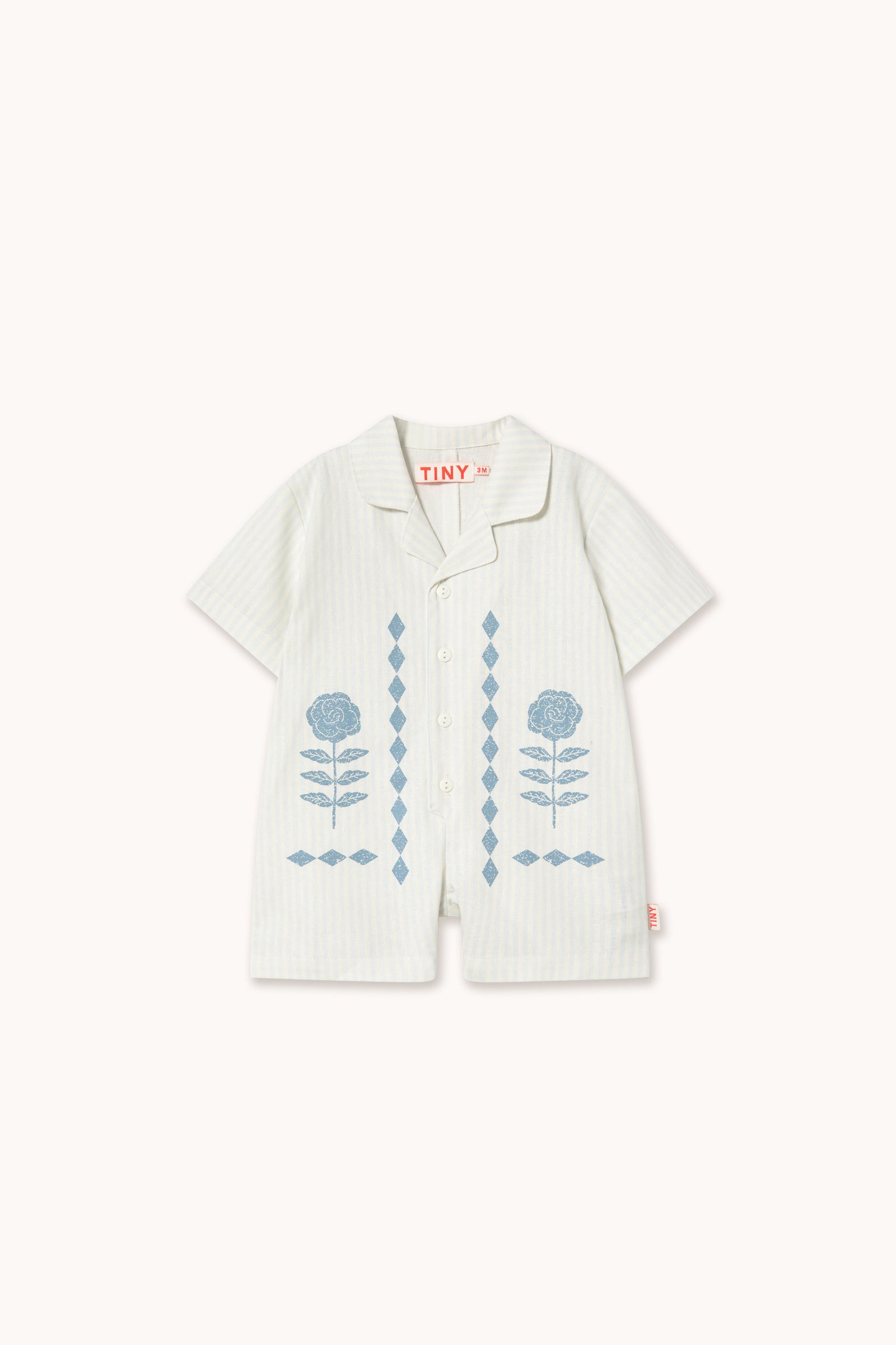 FLOWER PATTERN BABY ONE-PIECE ice blue