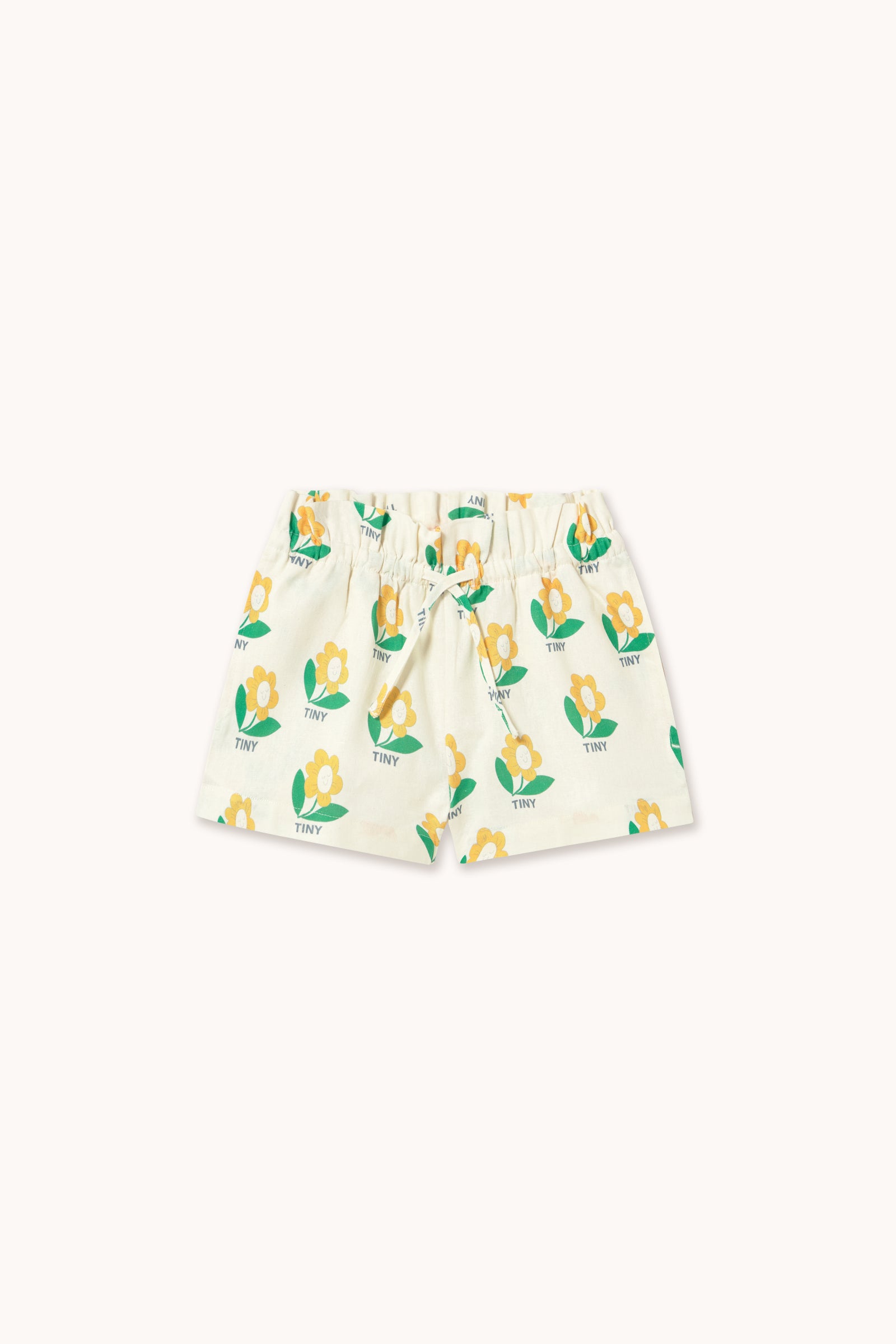 TINY FLOWER LINEN SHORT off-white