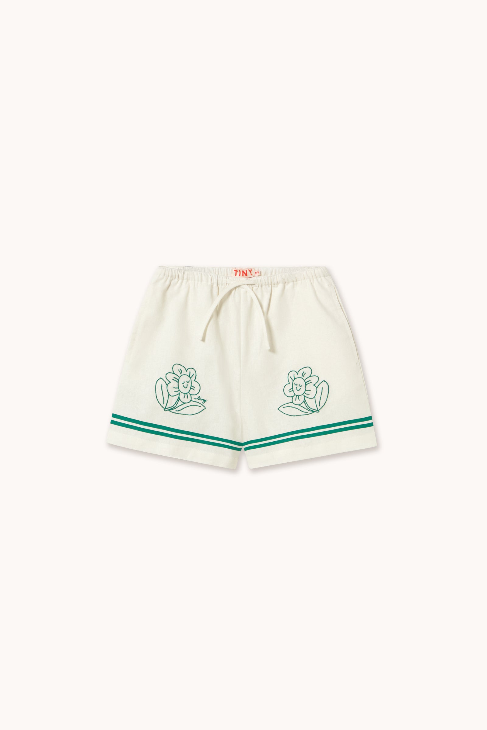 DAISIES LINEN SHORTS off-white