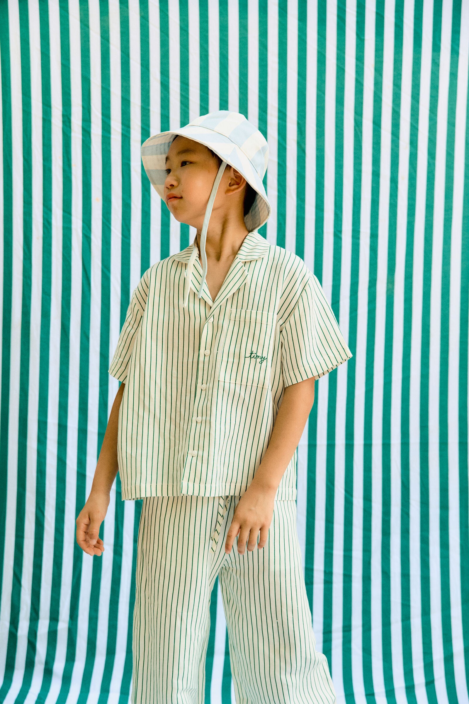 EMERALD STRIPES SHIRT dark emerald