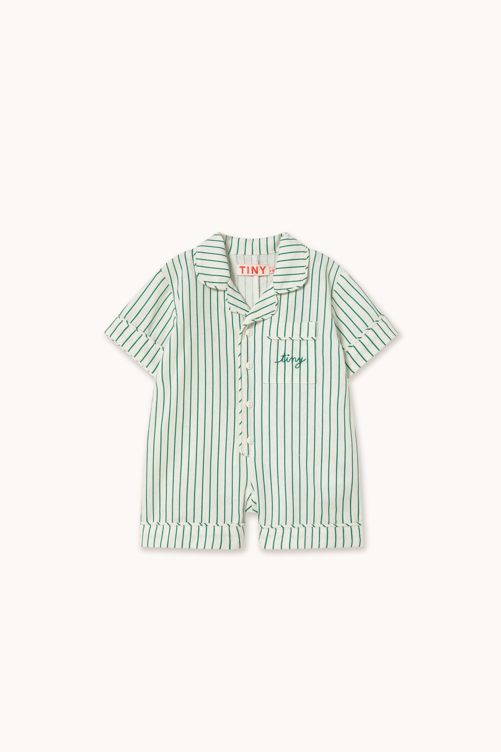 EMERALD STRIPES BABY ONE-PIECE dark emerald