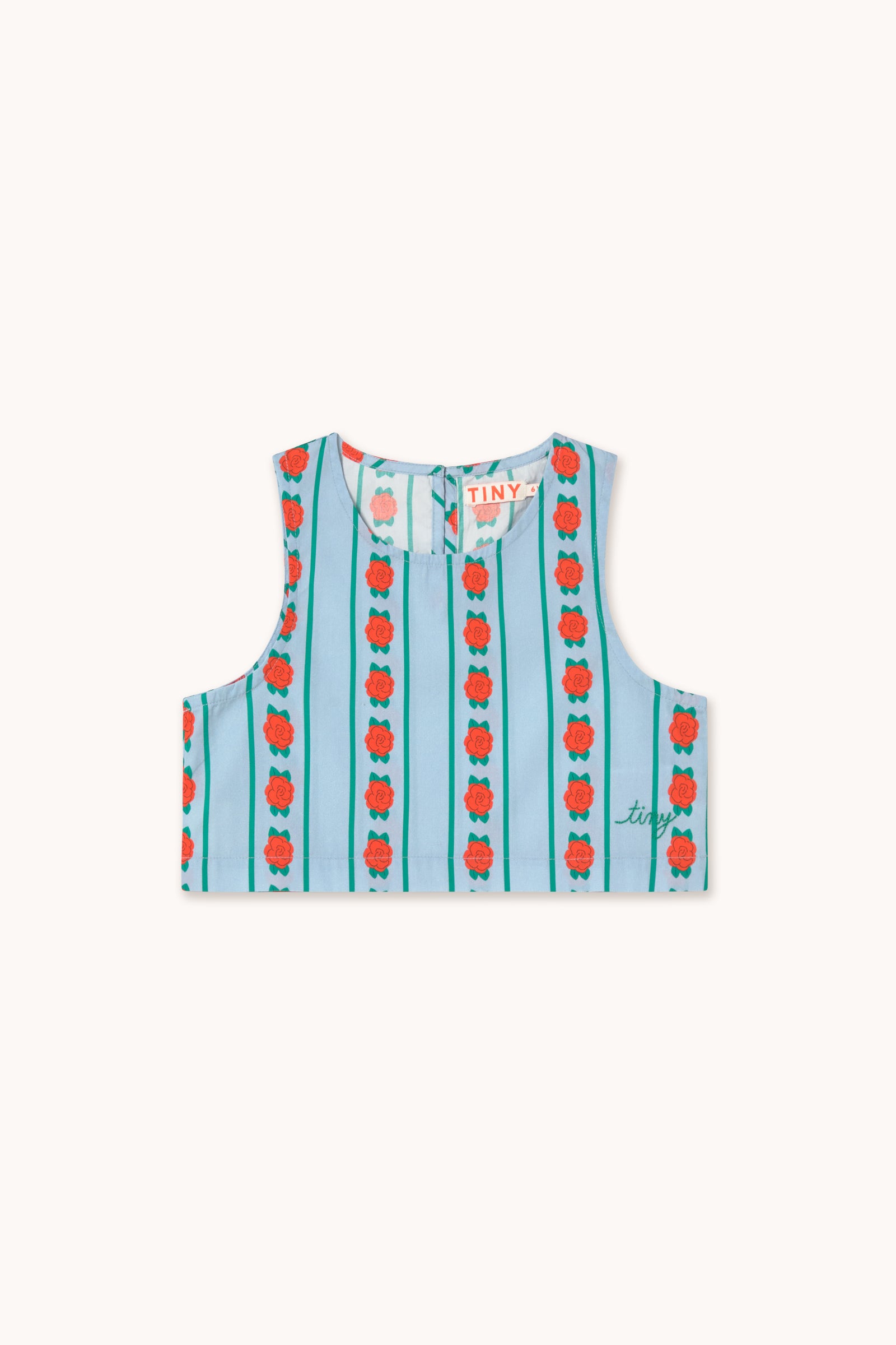 ROSE PATTERN TOP washed blue