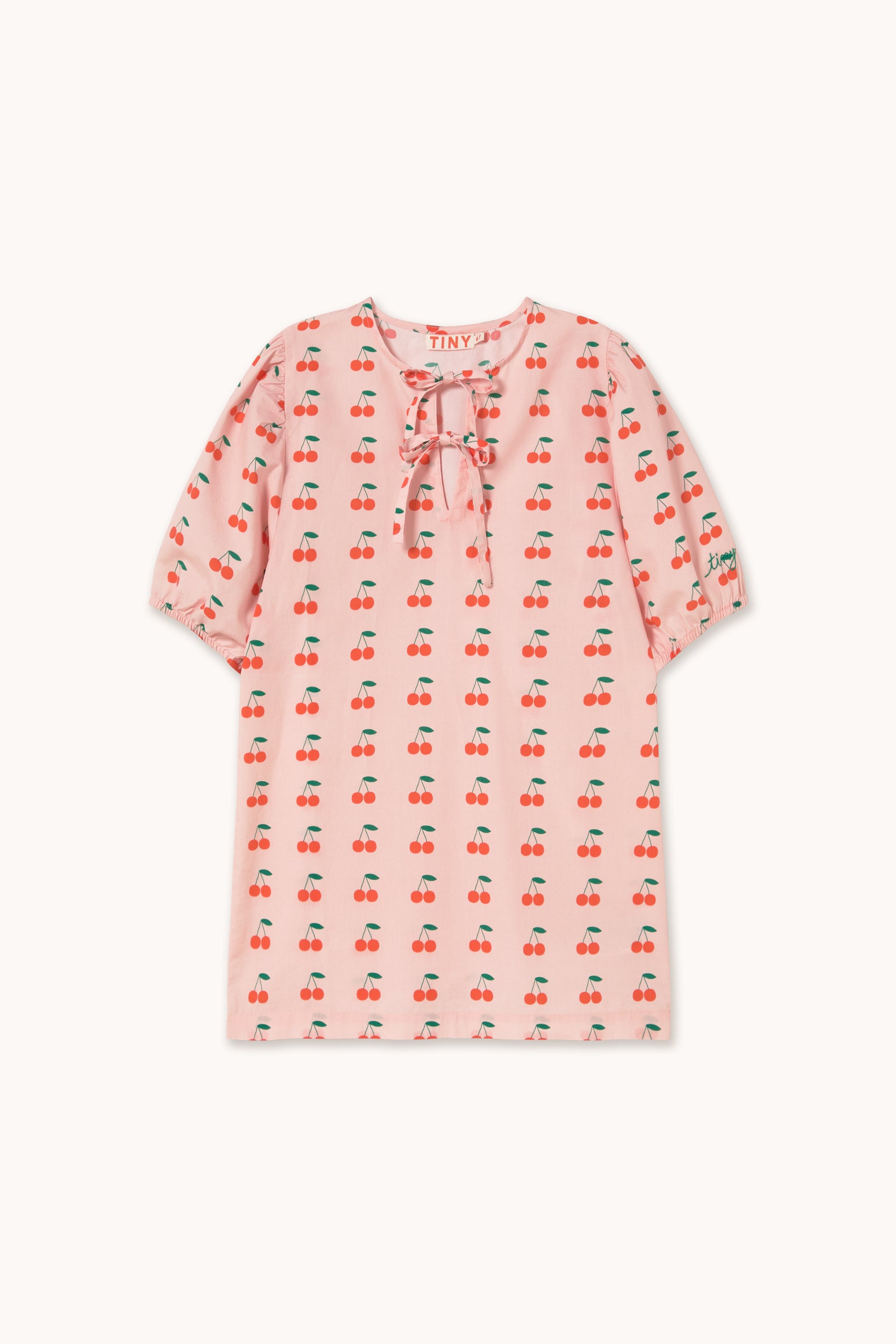 CHERRIES DRESS pastel pink