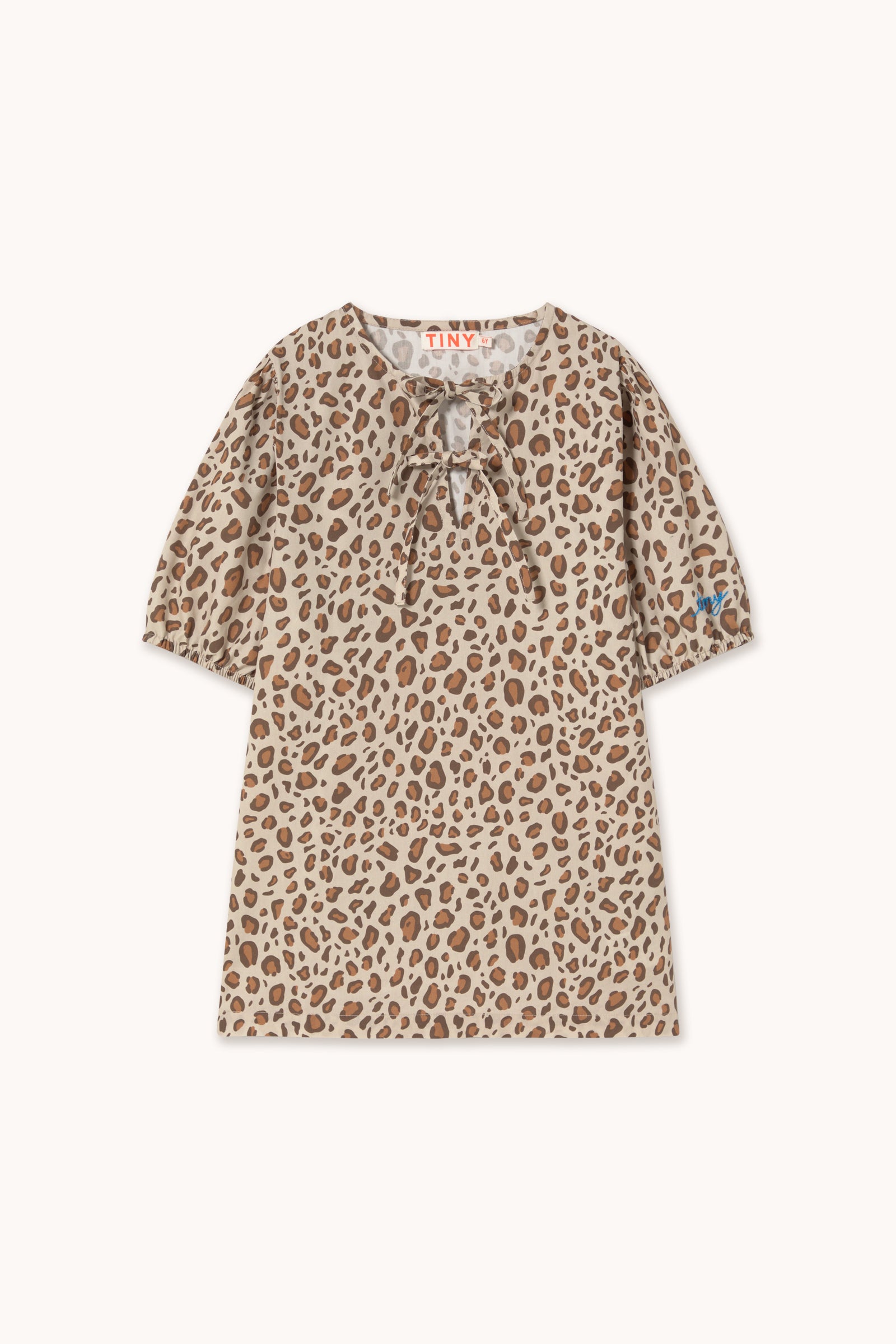 ANIMAL PRINT BOWS DRESS dark vanilla