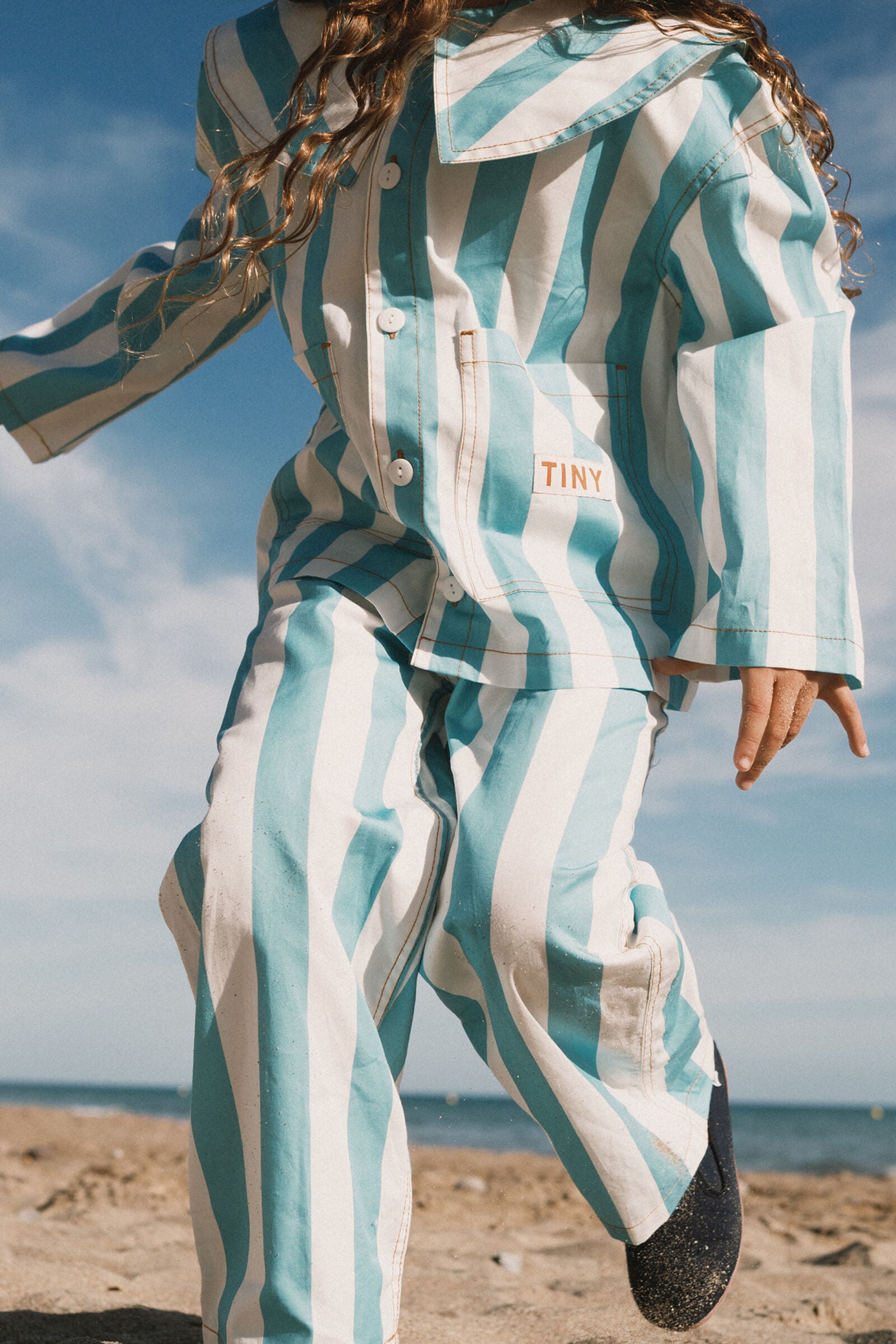 STRIPES TWILL JEANS light cyan