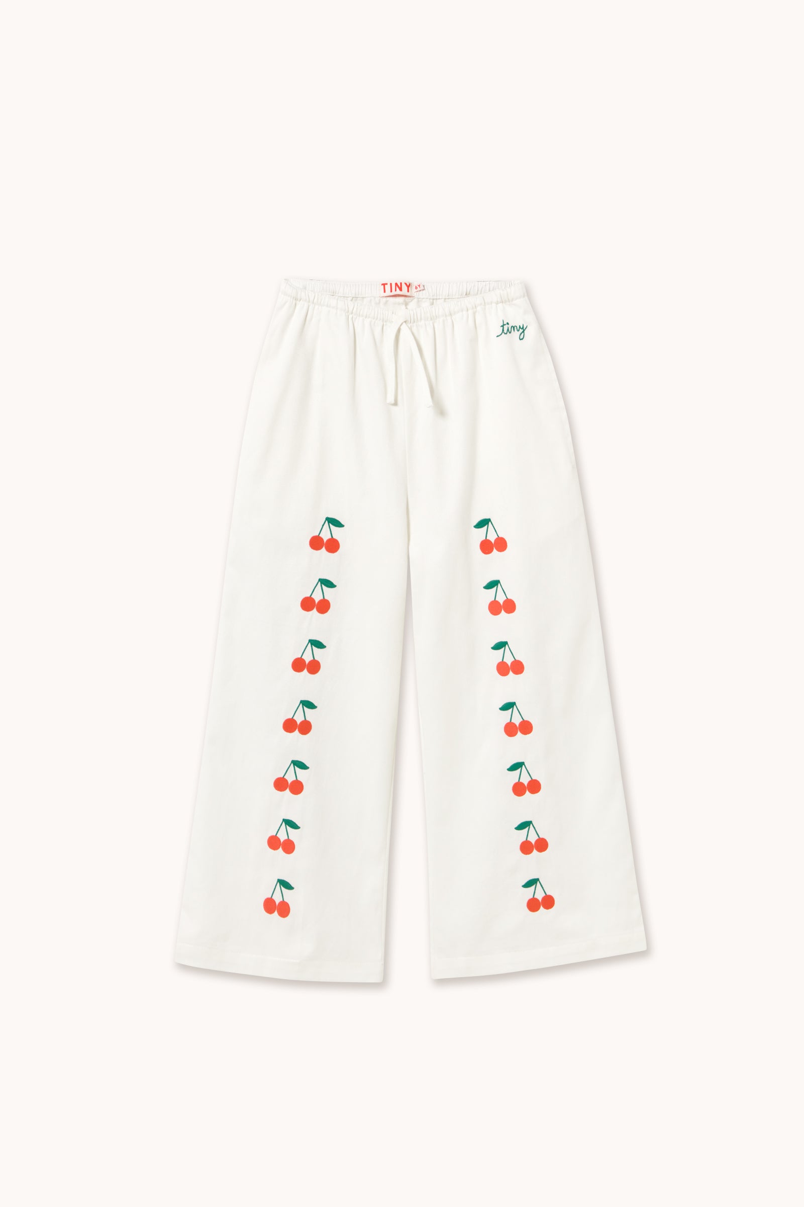 MINI CHERRIES TWILL PANTS off-white