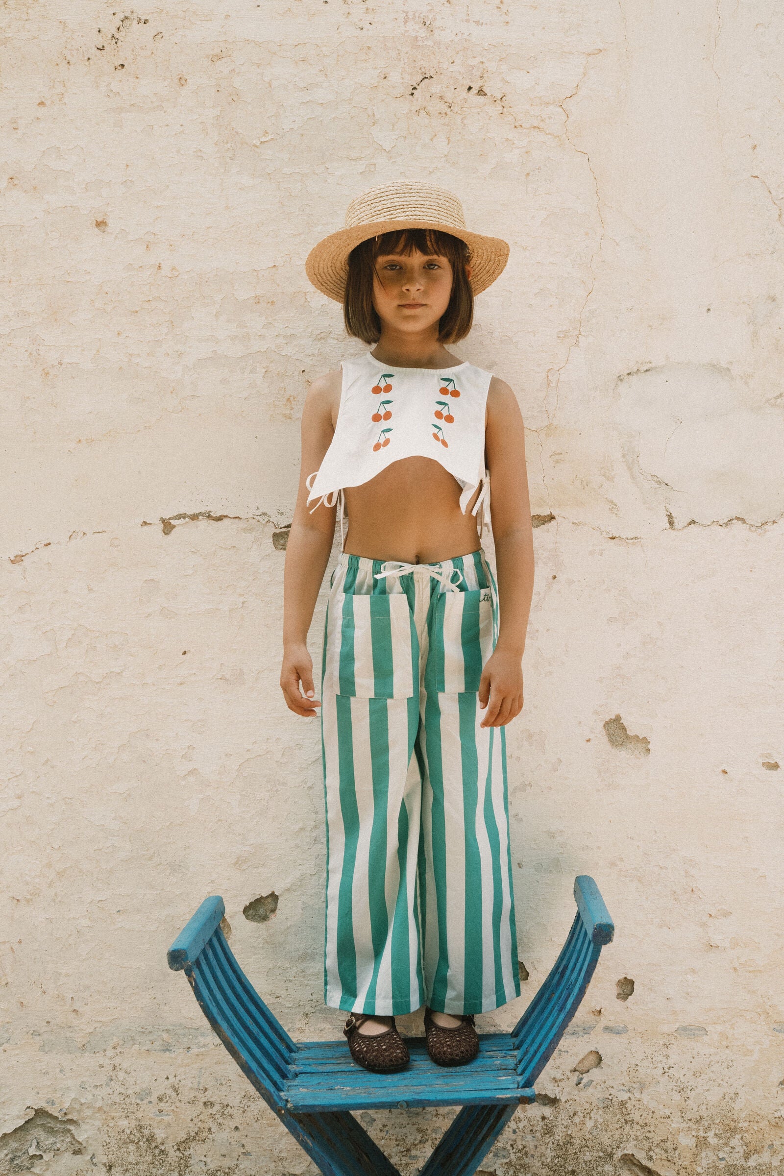 MINI CHERRIES TWILL TOP off-white