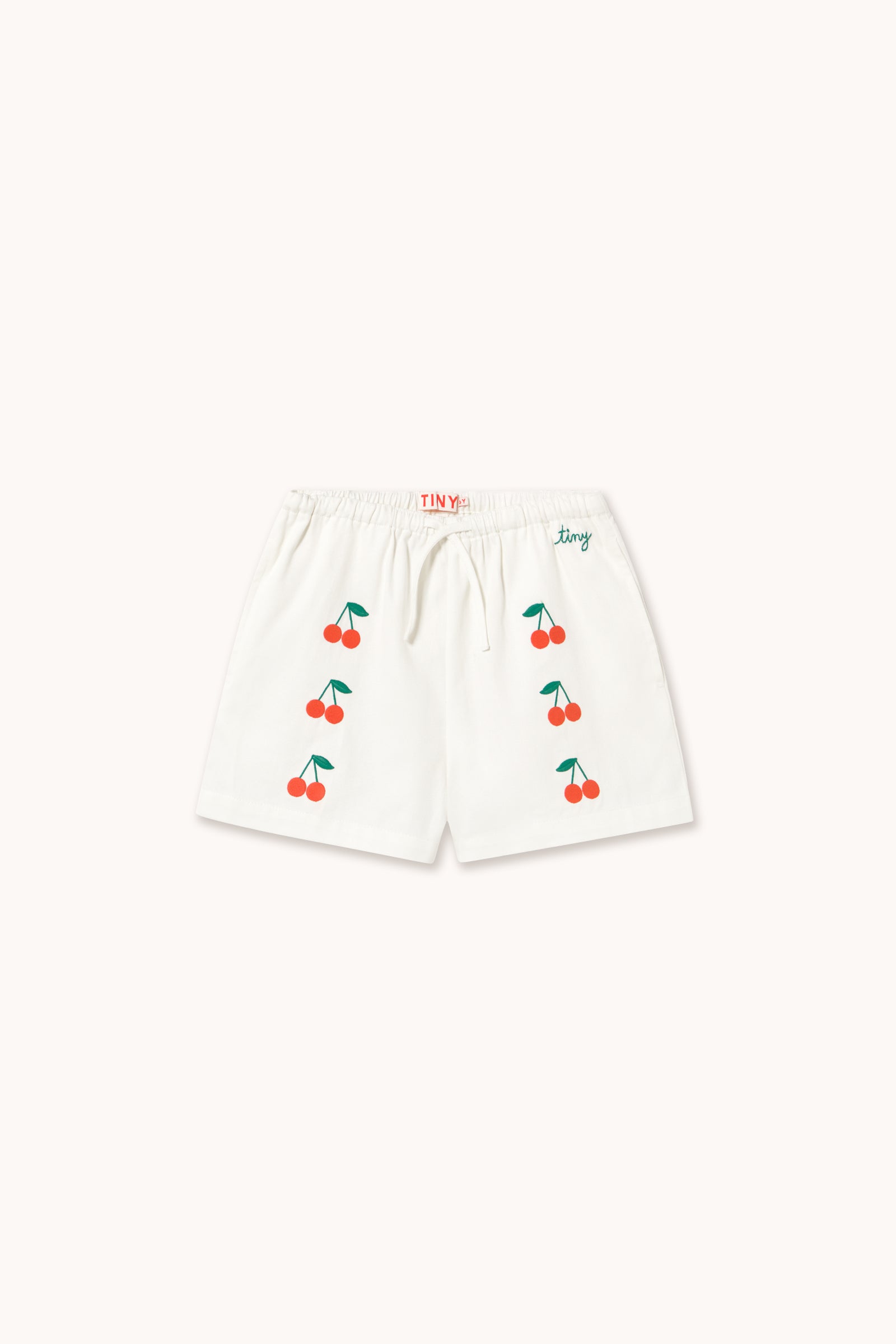 MINI CHERRIES TWILL SHORTS off-white