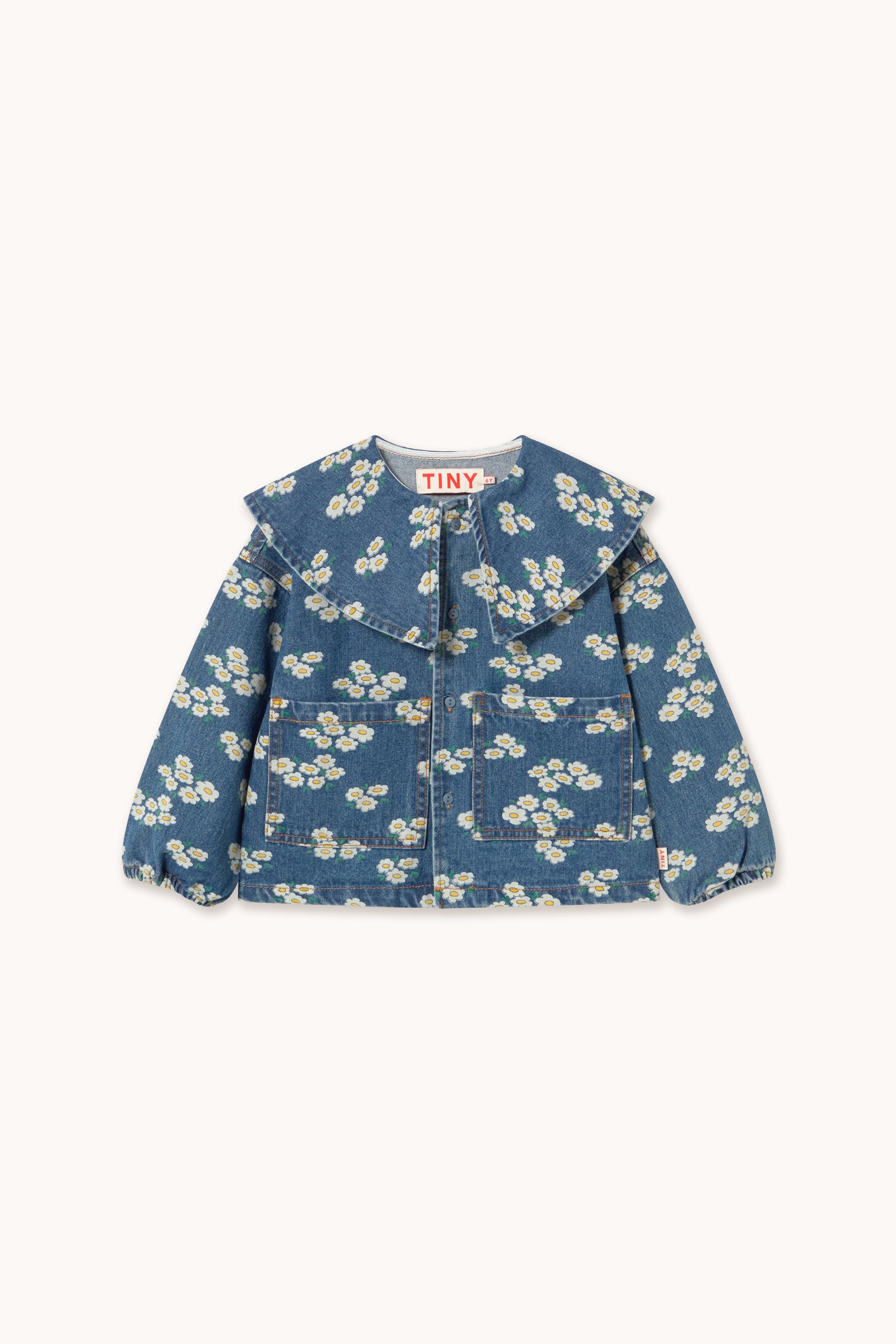BLOSSOMS DENIM SHIRT medium wash denim