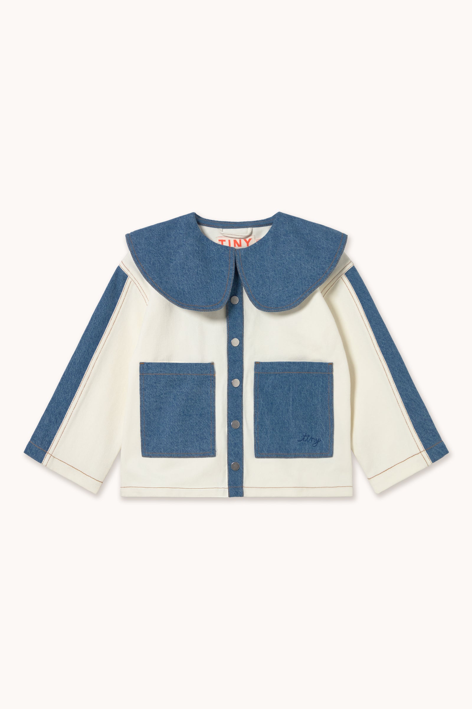 COLOR BLOCK DENIM JACKET off-white