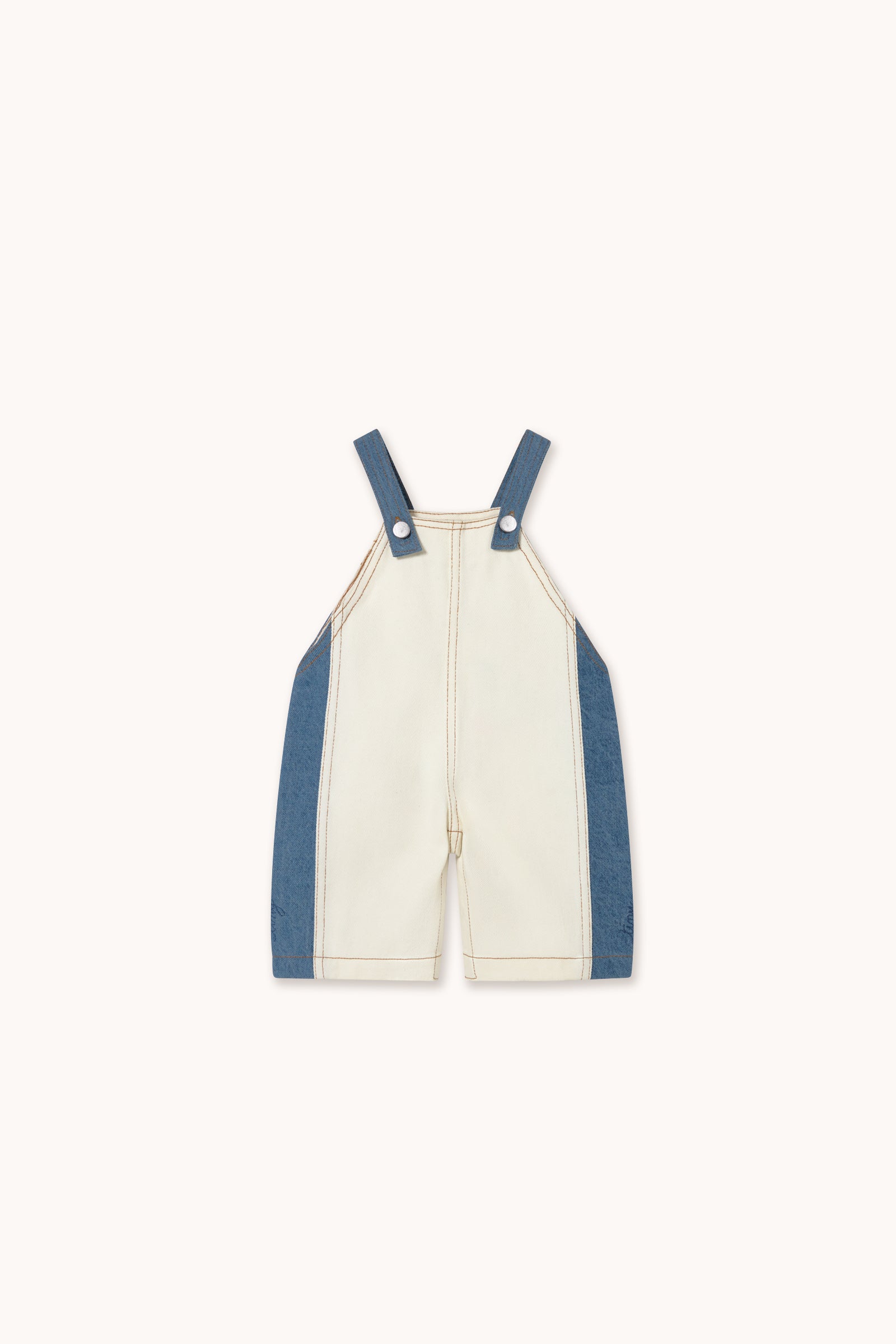 COLOR BLOCK DENIM DUNGAREE BABY off-white