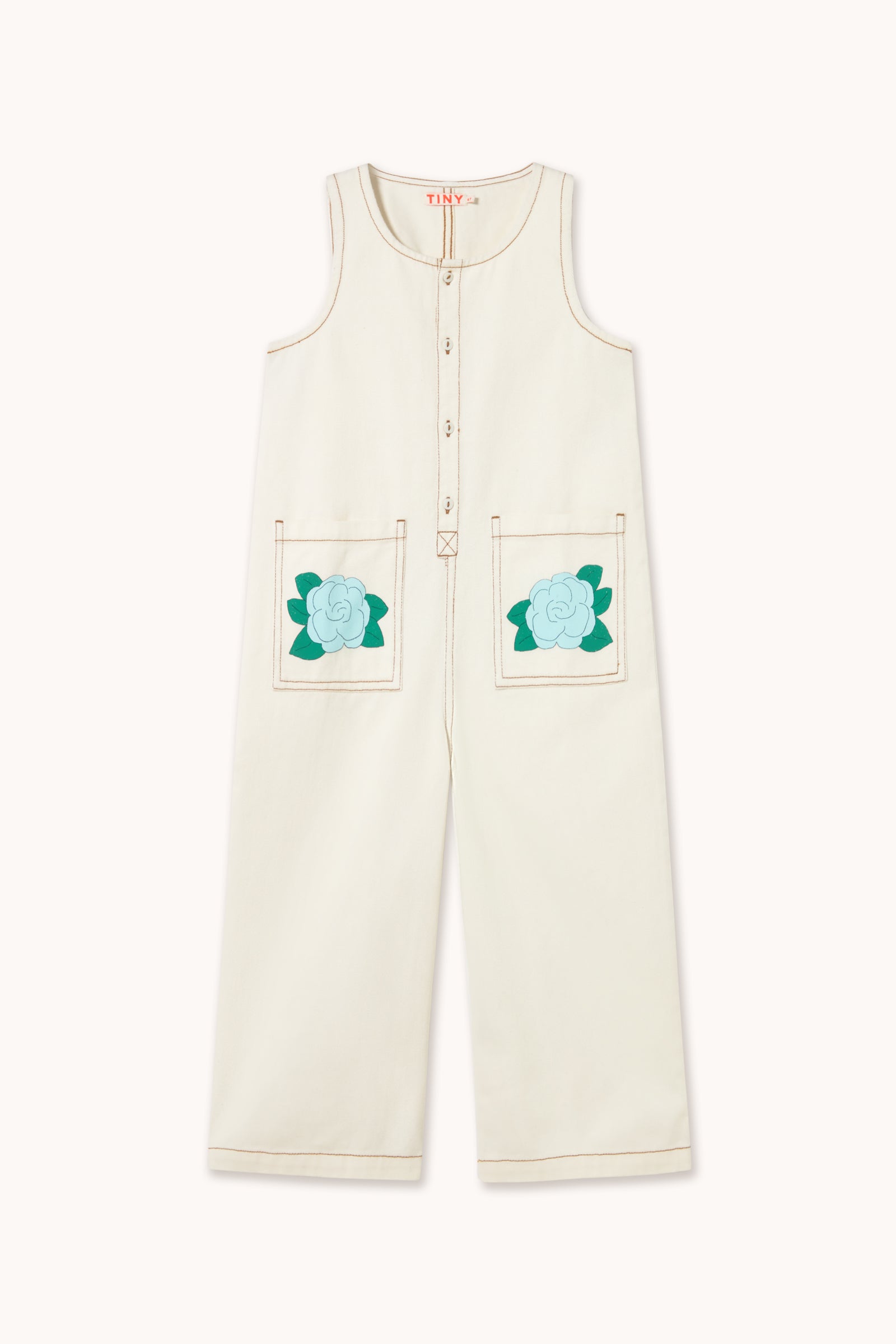 BLUE FLOWER PRINT LONG ONE-PIECE off-white