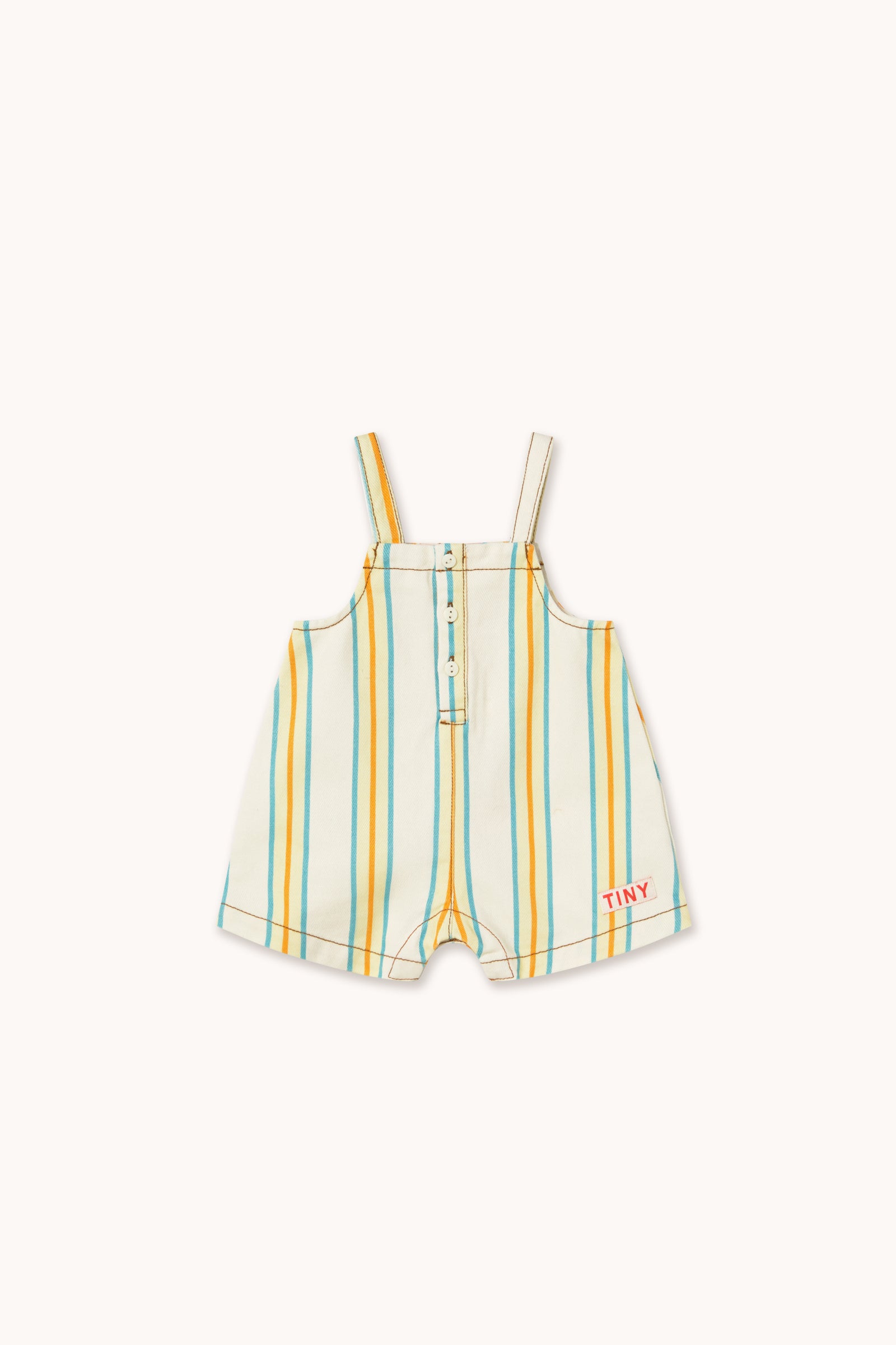 MULTICOLOR STRIPES BABY DUNGAREE off-white