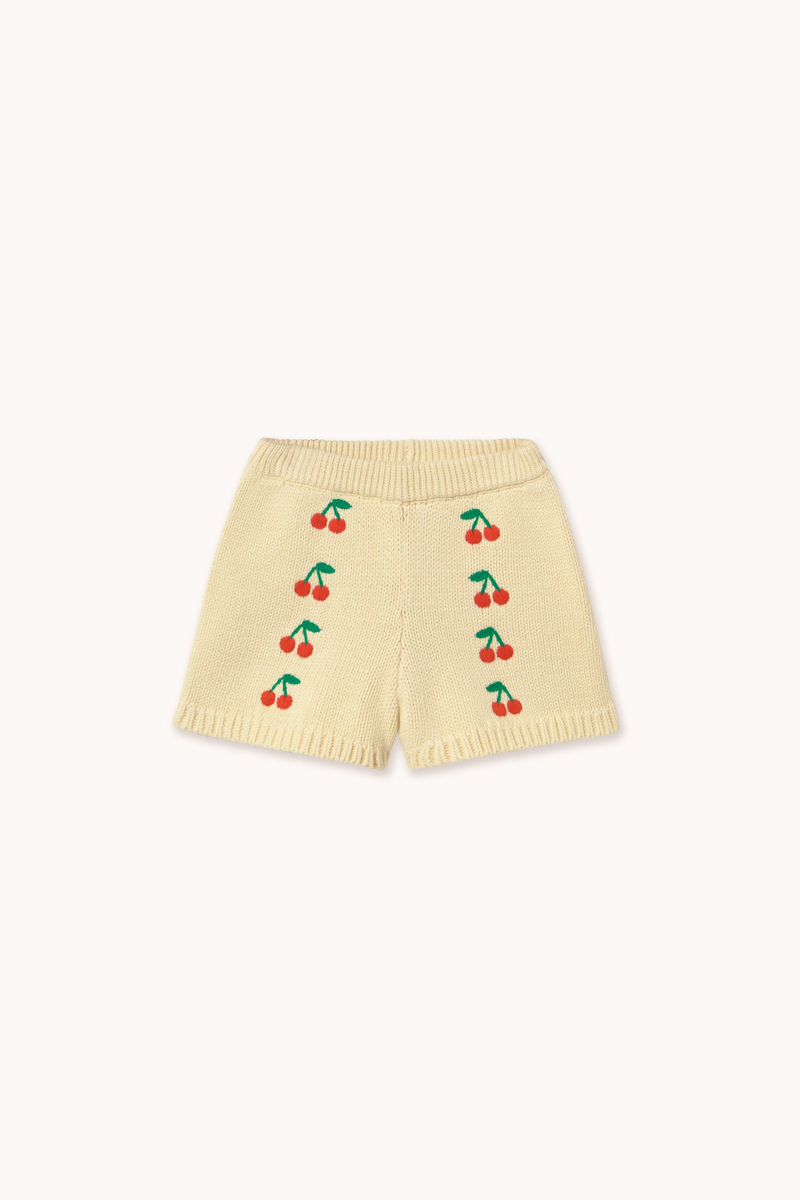 MINI CHERRIES KNITTED SHORTS dusty yellow