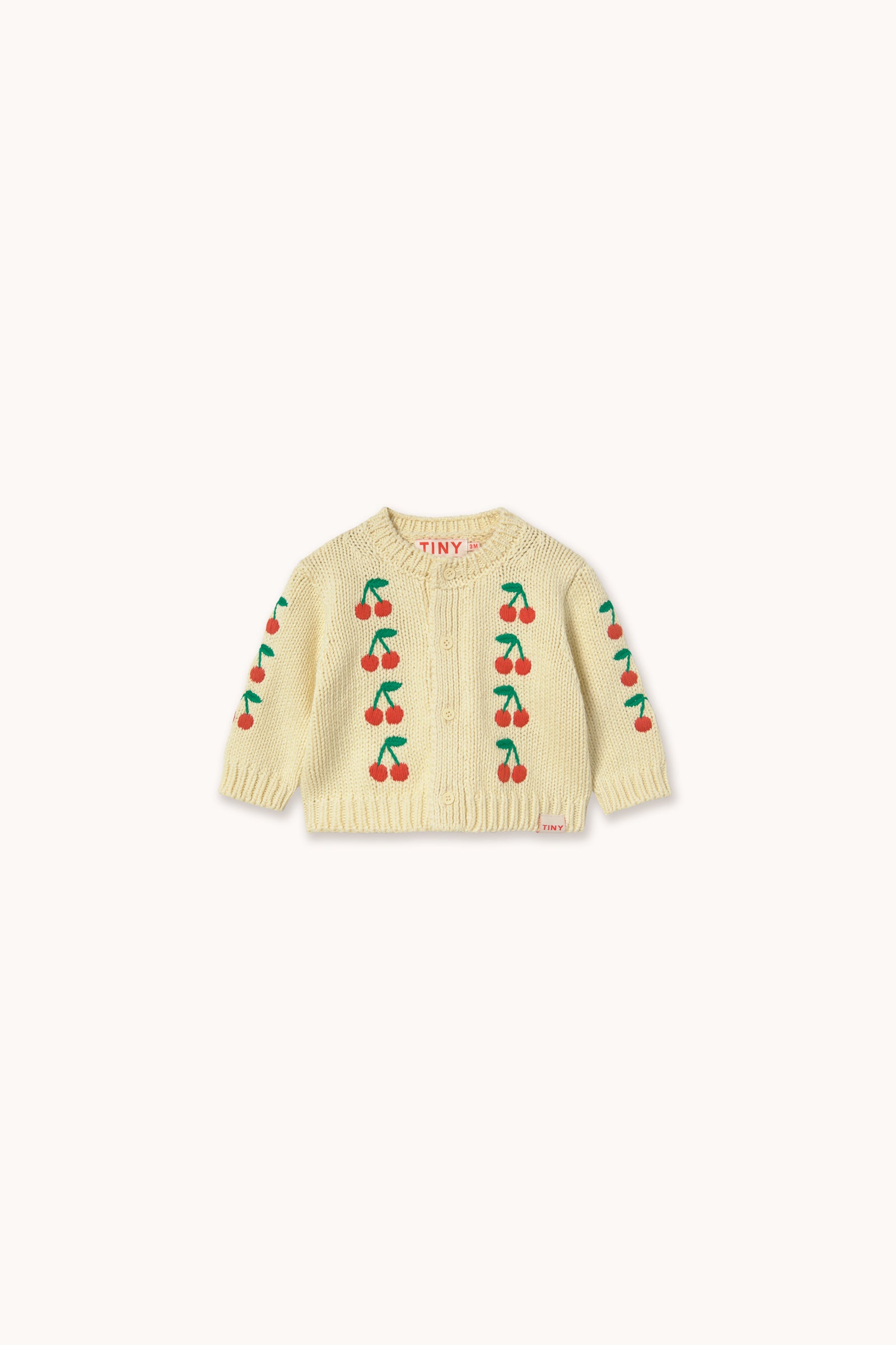 MINI CHERRIES KNITTED BABY CARDIGAN dusty yellow