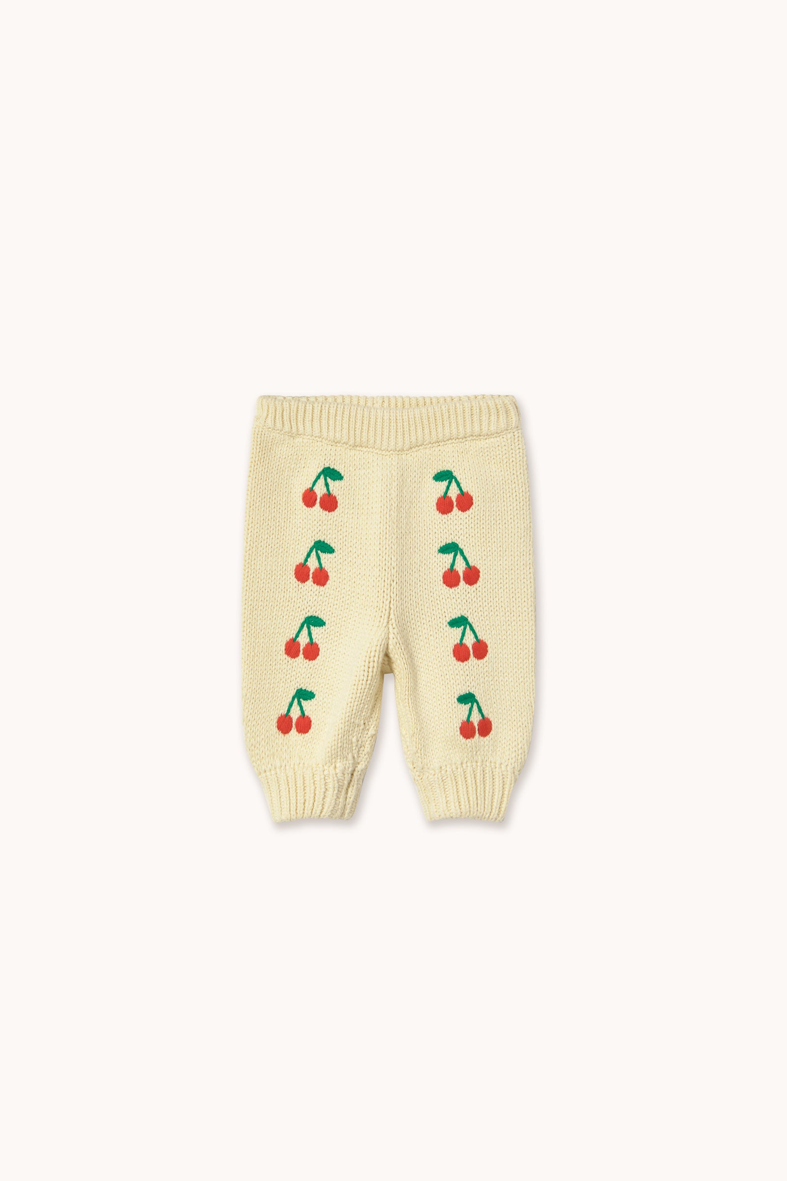 MINI CHERRIES KNITTED BABY PANT dusty yellow