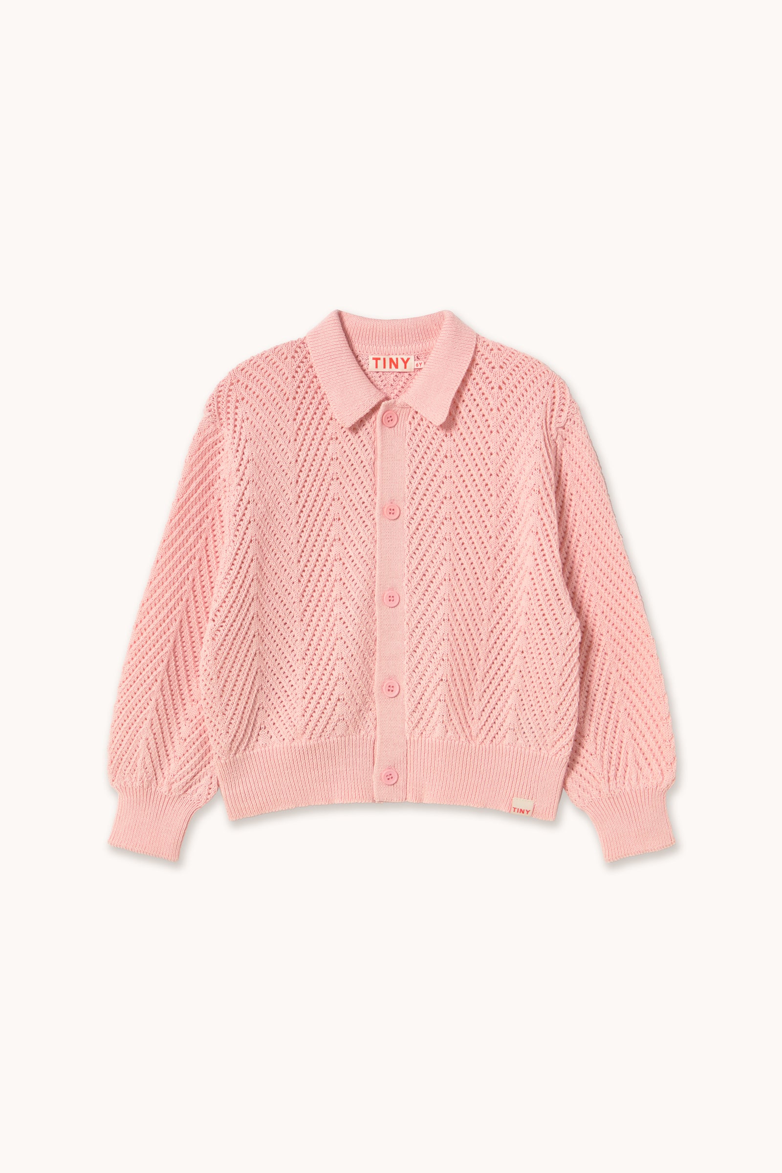 CÁRDIGAN DE PUNTO CON ENCAJE pastel pink