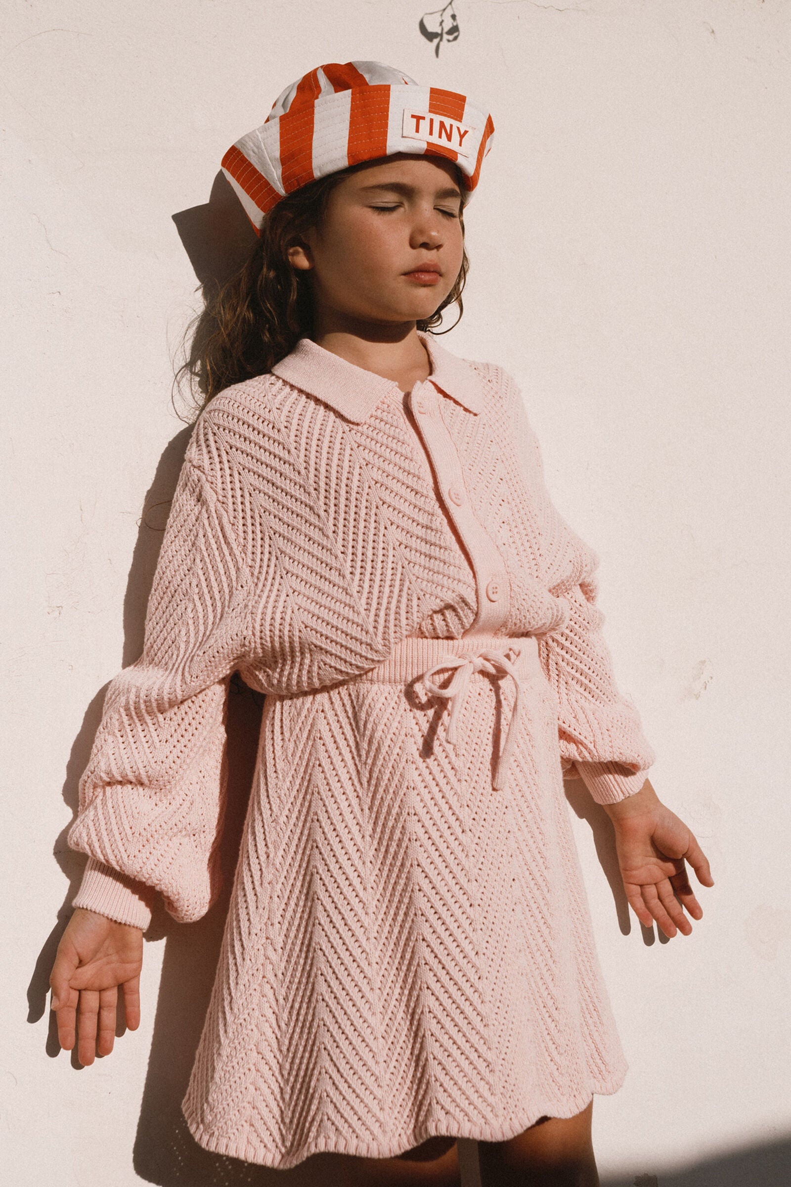 KNITTED LACE SKIRT pastel pink
