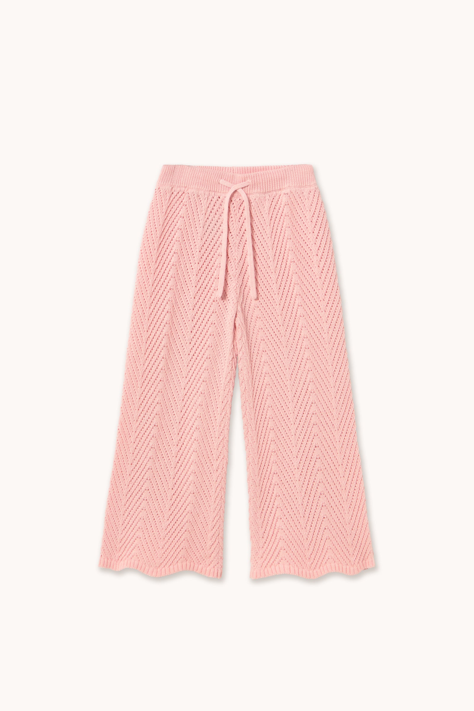 KNITTED LACE PANTS pastel pink