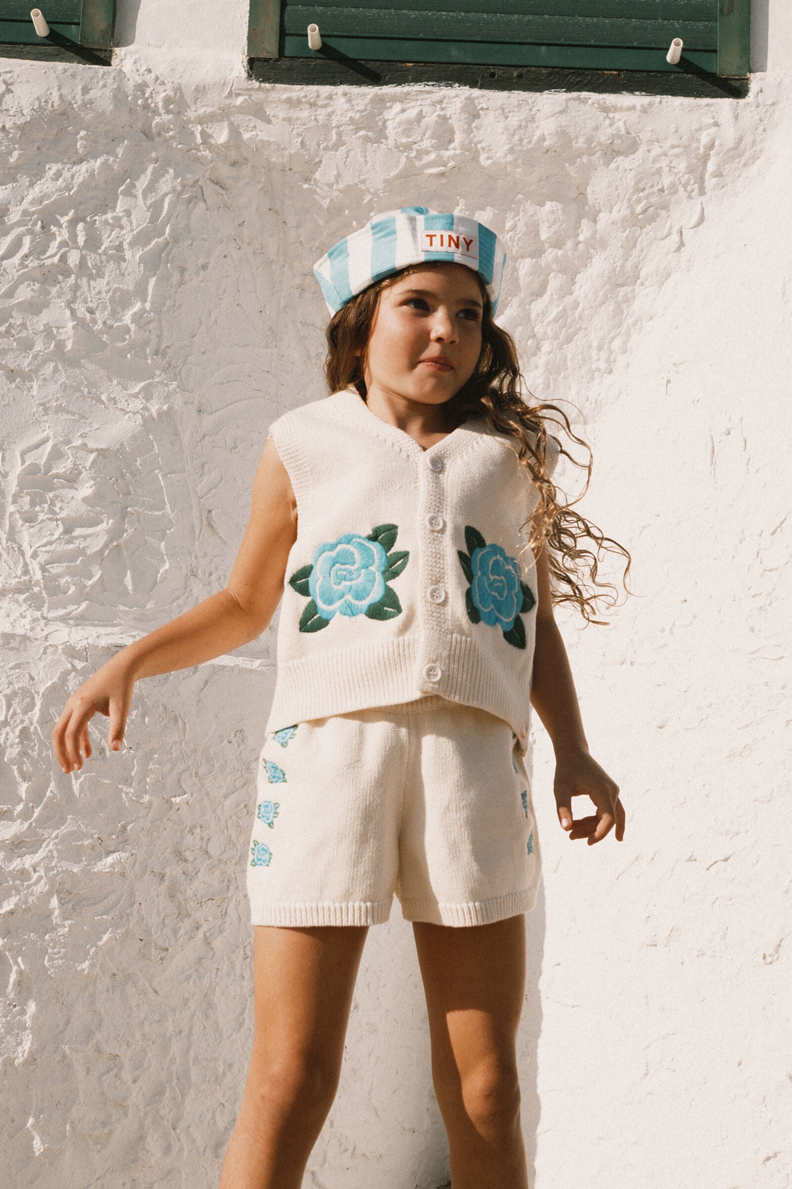 FLOWERS KNITTED SHORTS light cream