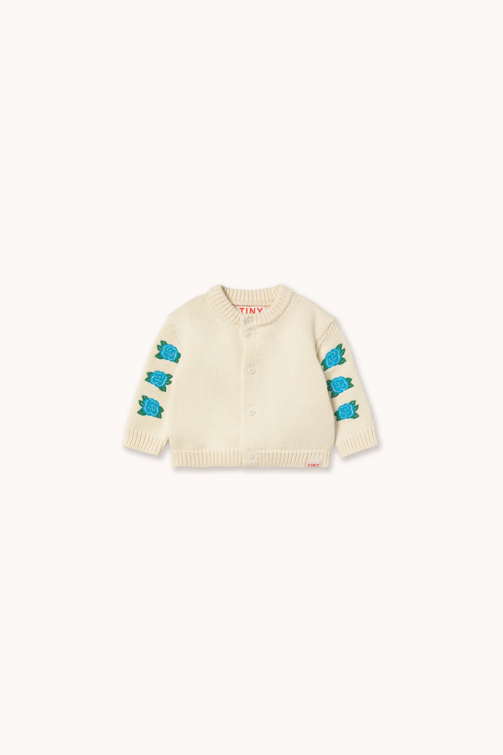 FLOWERS KNITTED BABY CARDIGAN light cream