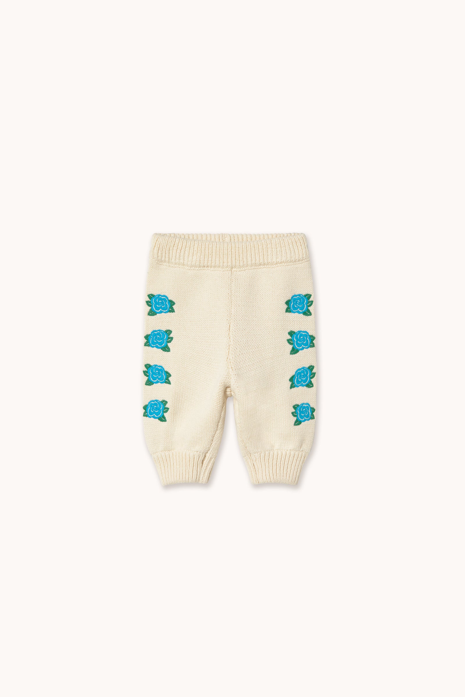 FLOWERS KNITTED BABY PANT light cream